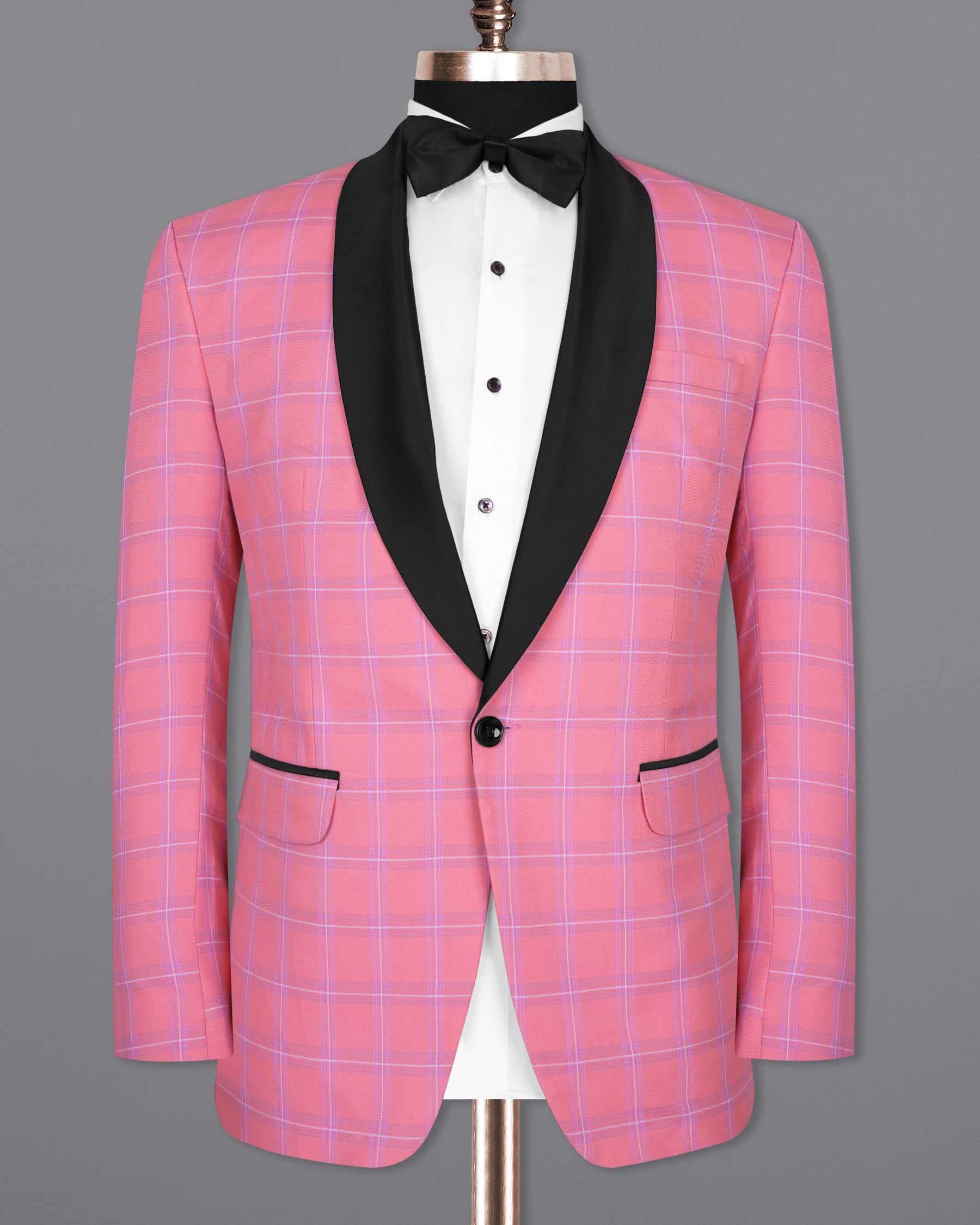 Wewak Pink Windowpane Woolrich Tuxedo Blazer