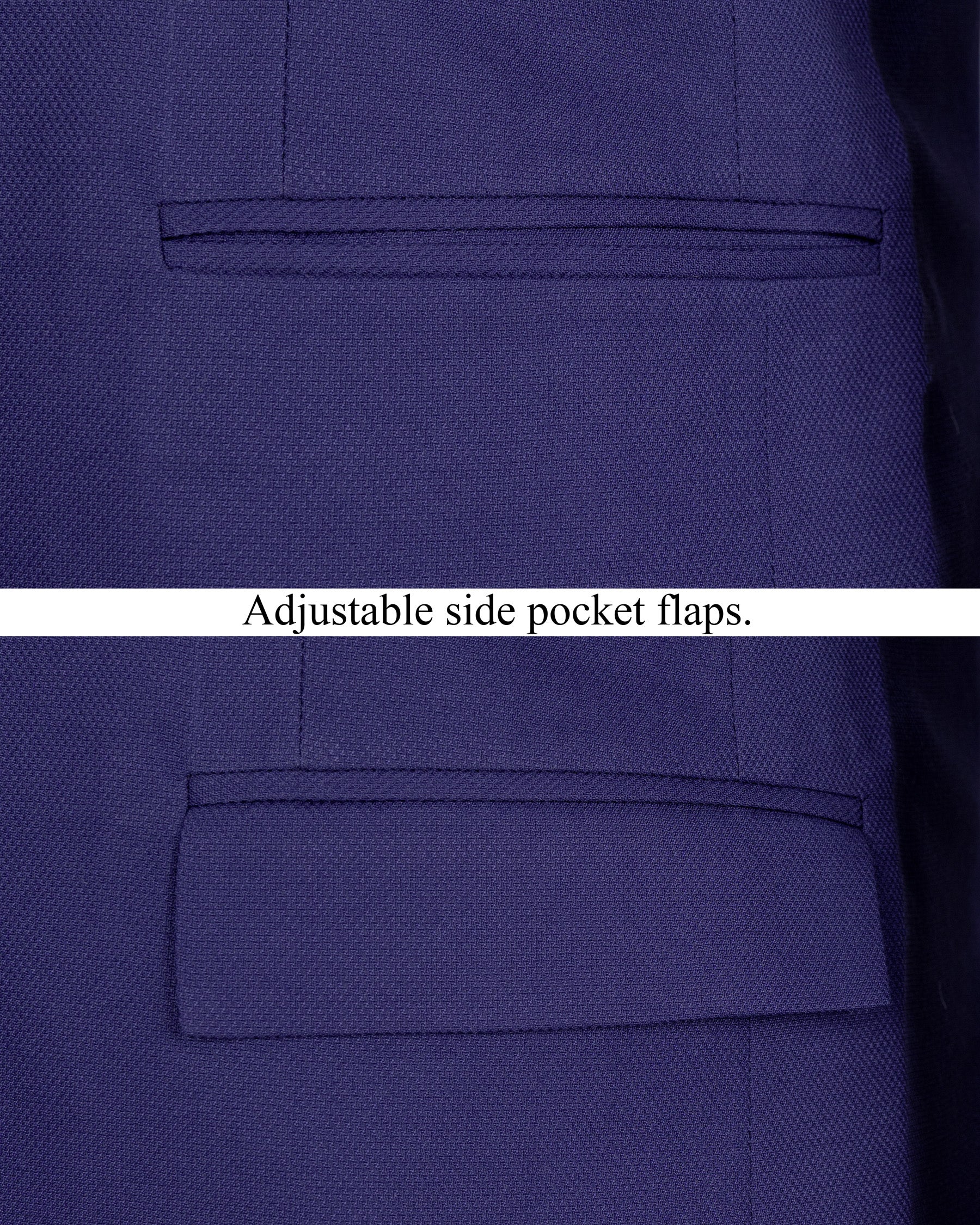 Jacarta Blue Textured Premium Cotton Bandhgala/Jodhpuri