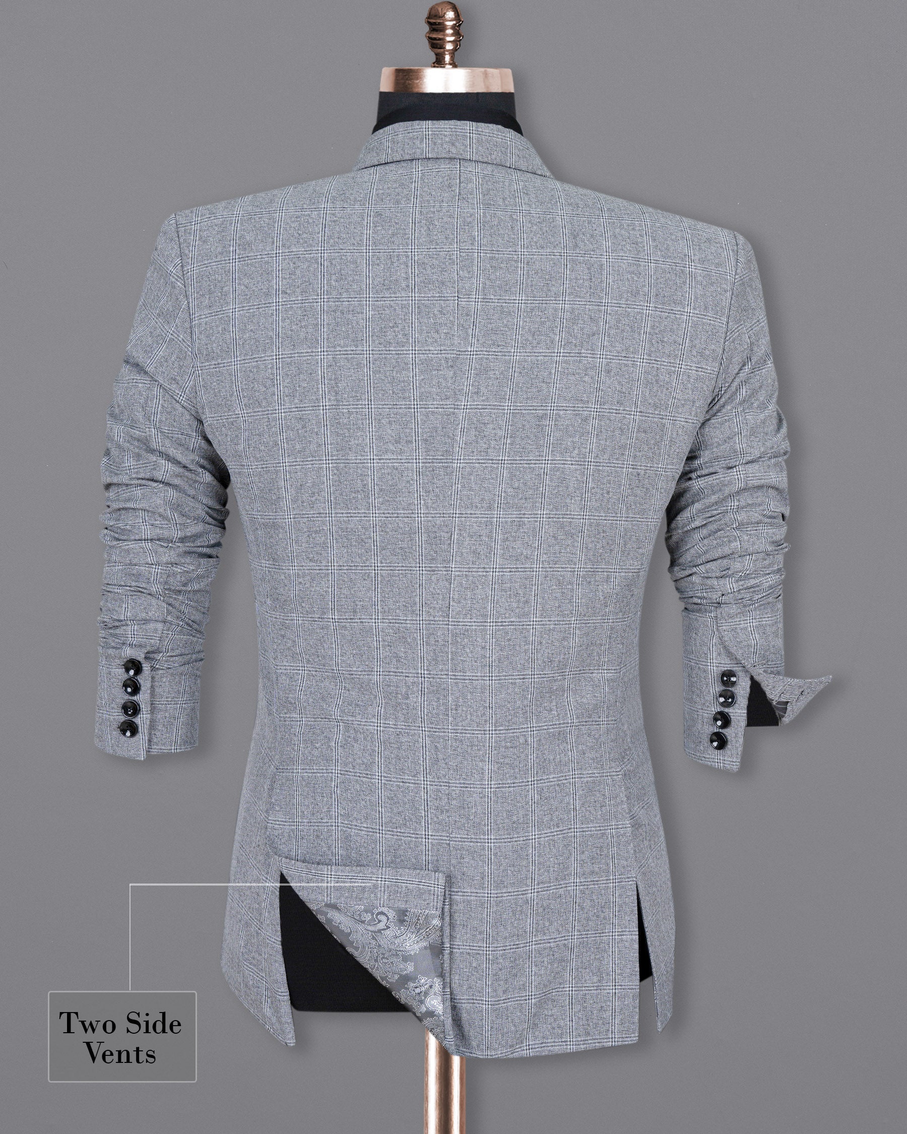 Manatee Grey windowpane Wool Rich Blazer BL1445-SB-36,BL1445-SB-38,BL1445-SB-40,BL1445-SB-42,BL1445-SB-44,BL1445-SB-46,BL1445-SB-48,BL1445-SB-50,BL1445-SB-52,BL1445-SB-54,BL1445-SB-56,BL1445-SB-58,BL1445-SB-60