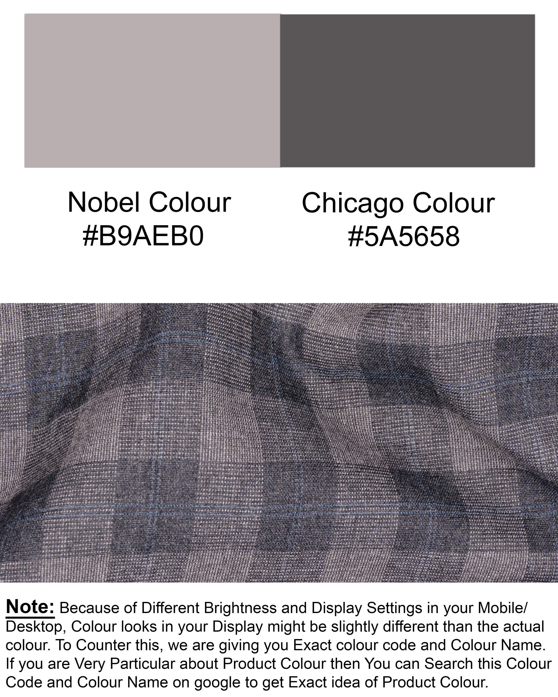 Nobel and Chicago Grey Plaid Wool Rich Tuxedo Blazer