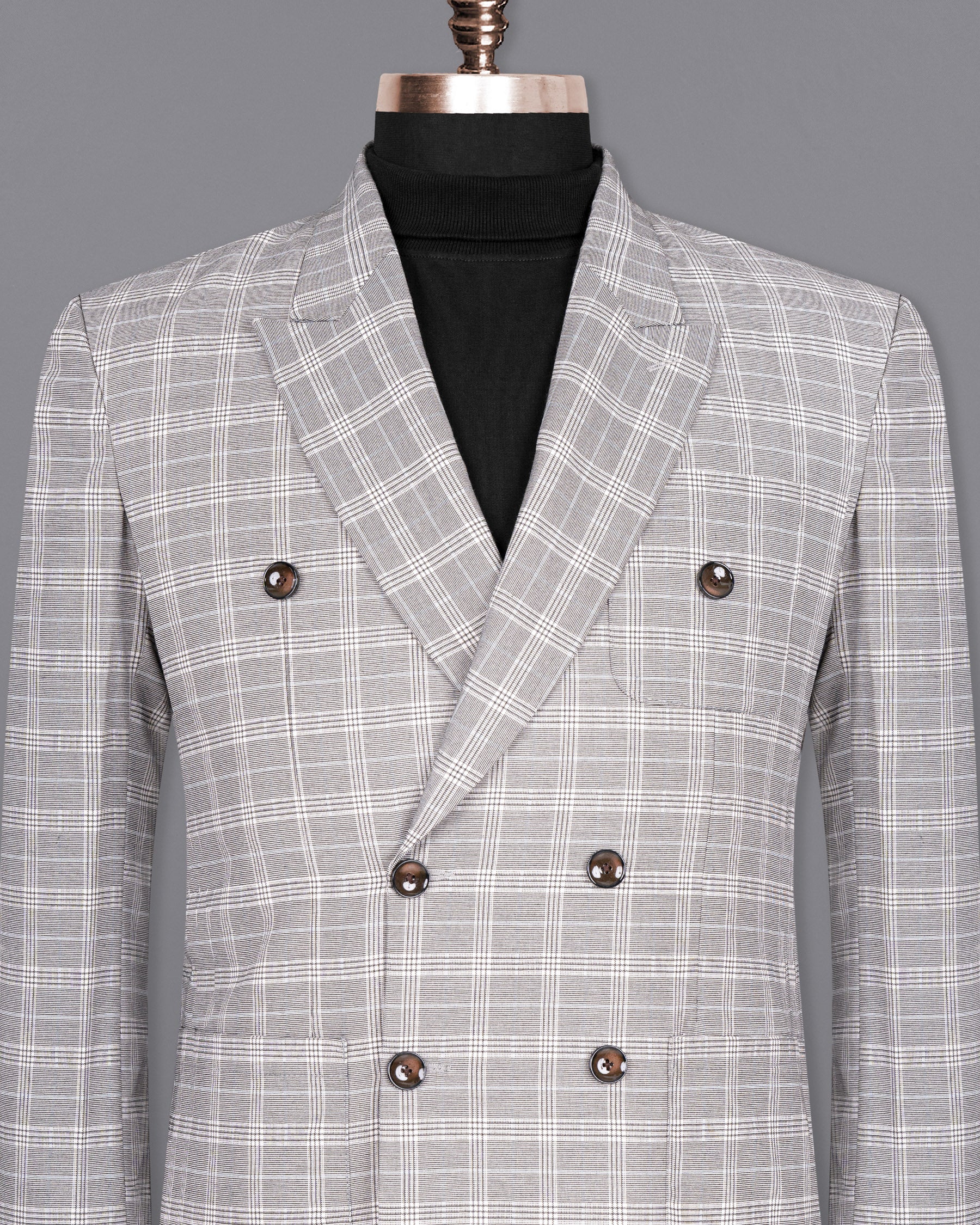 Mercury Grey Plaid Woolrich Double-Breasted Blazer BL1478-D22-36,BL1478-DB-PP-38,BL1478-DB-PP-40,BL1478-DB-PP-42,BL1478-DB-PP-44,BL1478-DB-PP-46,BL1478-DB-PP-48,BL1478-DB-PP-50,BL1478-DB-PP-52,BL1478-DB-PP-54,BL1478-DB-PP-56,BL1478-DB-PP-58,BL1478-DB-PP-60