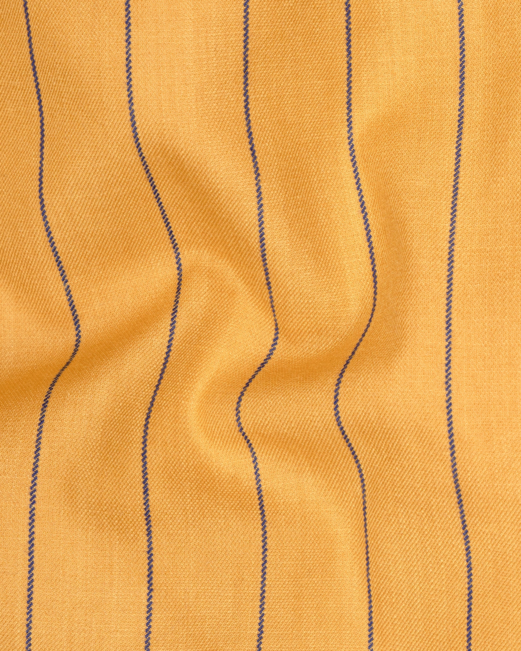 Sunshade Orange Striped Wool Rich Double Breasted Blazer