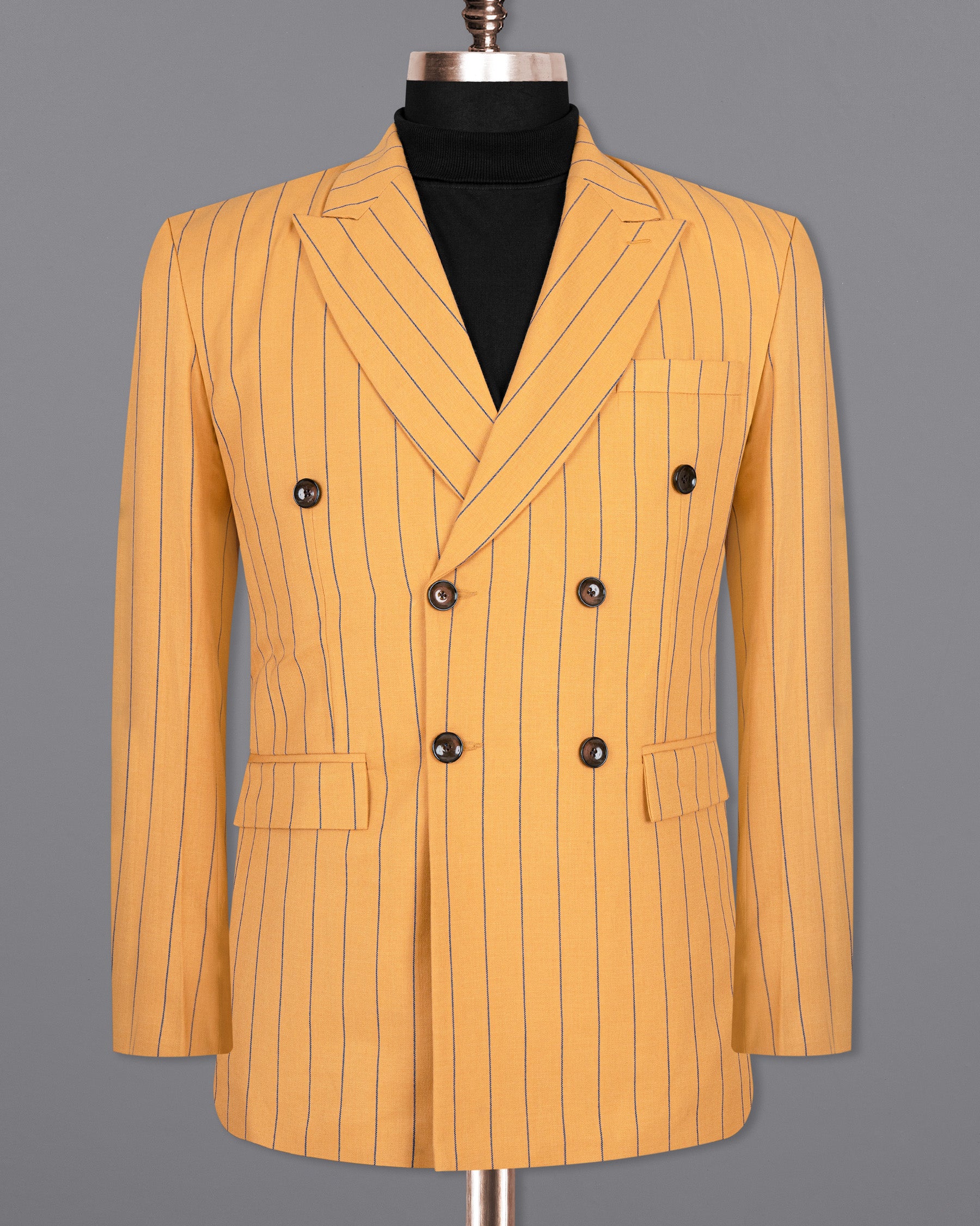 Sunshade Orange Striped Wool Rich Double Breasted Blazer BL1509-DB-36, BL1509-DB-38, BL1509-DB-40, BL1509-DB-42, BL1509-DB-44, BL1509-DB-46, BL1509-DB-48, BL1509-DB-50, BL1509-DB-52, BL1509-DB-54, BL1509-DB-56, BL1509-DB-58, BL1509-DB-60