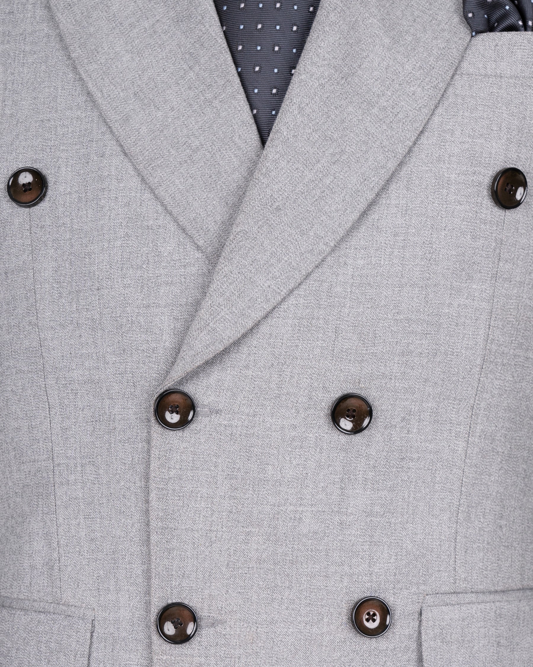 Silver Sand Grey Double-BreaBled Wool Rich Blazer BL1529-DB-36, BL1529-DB-38, BL1529-DB-40, BL1529-DB-42, BL1529-DB-44, BL1529-DB-46, BL1529-DB-48, BL1529-DB-50, BL1529-DB-52, BL1529-DB-54, BL1529-DB-56, BL1529-DB-58, BL1529-DB-60