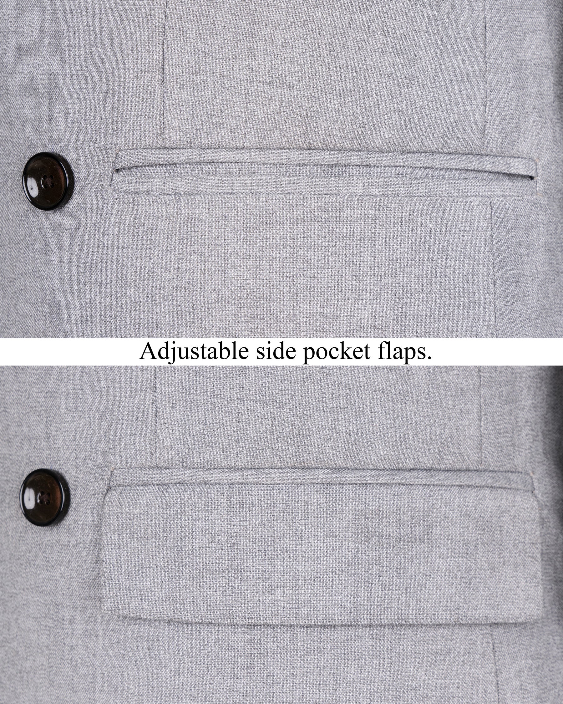 Silver Sand Grey Double-BreaBled Wool Rich Blazer BL1529-DB-36, BL1529-DB-38, BL1529-DB-40, BL1529-DB-42, BL1529-DB-44, BL1529-DB-46, BL1529-DB-48, BL1529-DB-50, BL1529-DB-52, BL1529-DB-54, BL1529-DB-56, BL1529-DB-58, BL1529-DB-60