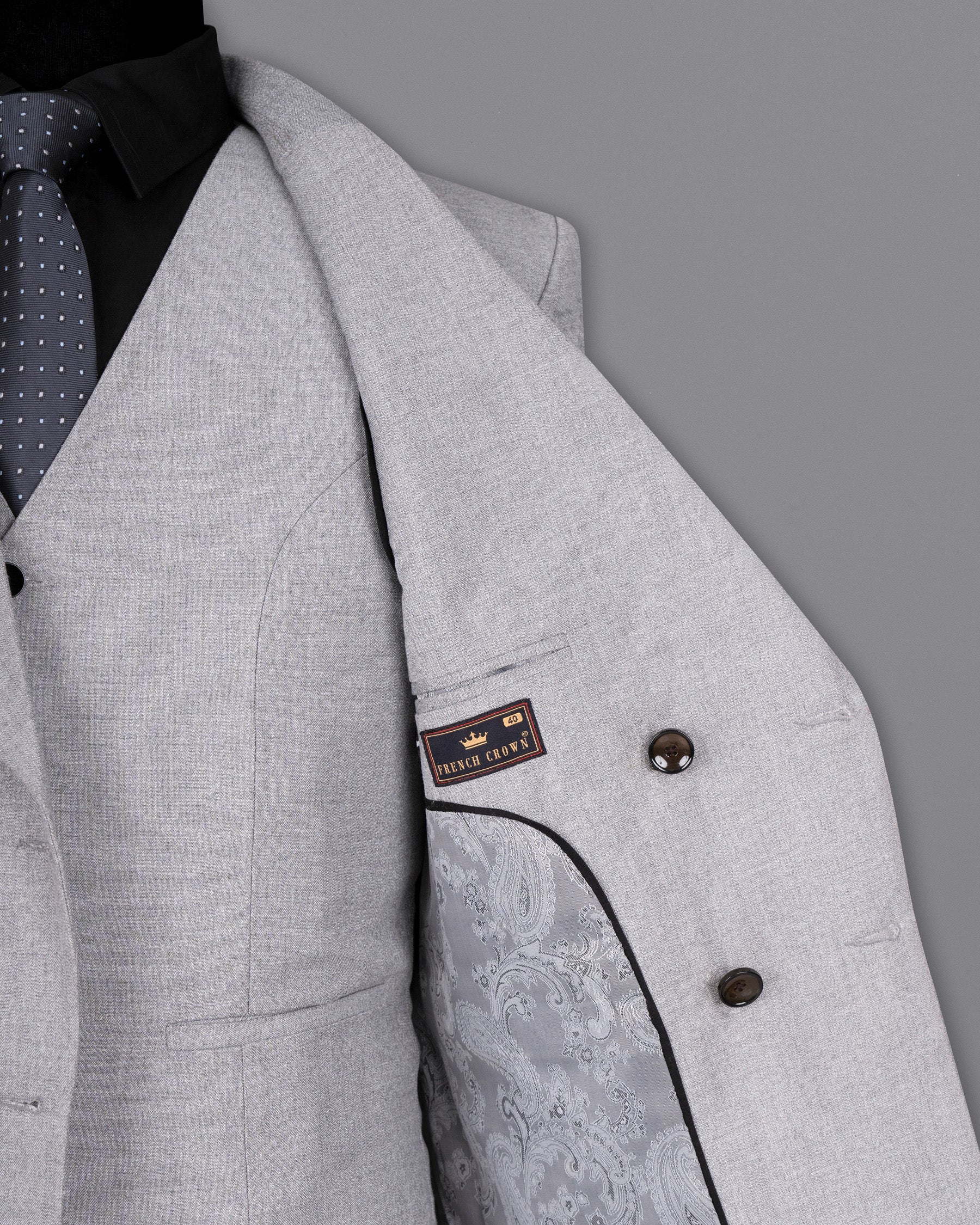 Silver Sand Grey Double-BreaBled Wool Rich Blazer BL1529-DB-36, BL1529-DB-38, BL1529-DB-40, BL1529-DB-42, BL1529-DB-44, BL1529-DB-46, BL1529-DB-48, BL1529-DB-50, BL1529-DB-52, BL1529-DB-54, BL1529-DB-56, BL1529-DB-58, BL1529-DB-60