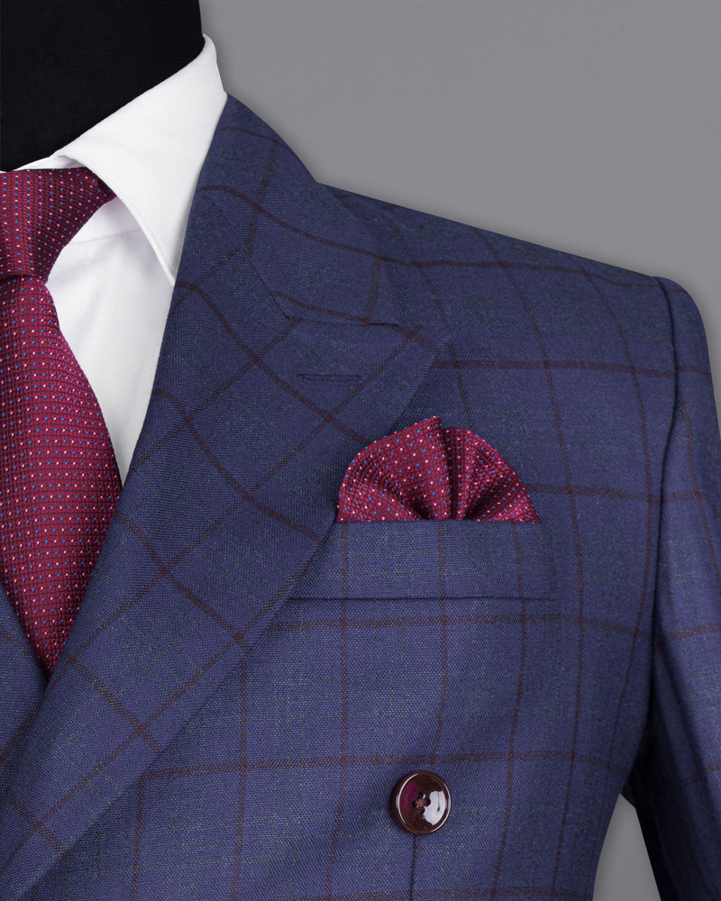 Rhino Blue Plaid Double BreaBled Wool Rich Blazer BL1565-DB-36, BL1565-DB-38, BL1565-DB-40, BL1565-DB-42, BL1565-DB-44, BL1565-DB-46, BL1565-DB-48, BL1565-DB-50, BL1565-DB-52, BL1565-DB-54, BL1565-DB-56, BL1565-DB-58, BL1565-DB-60
