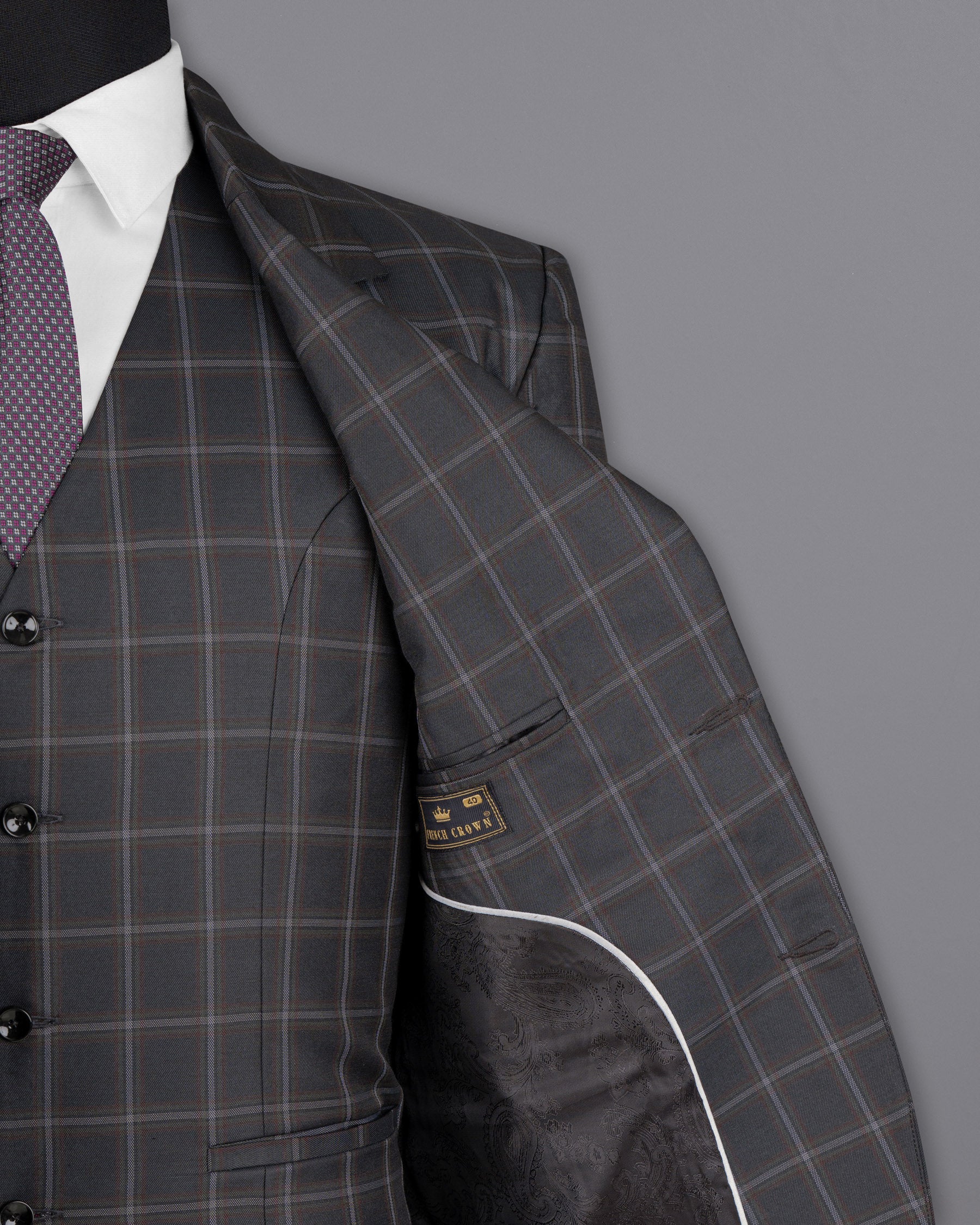 Tundora Gray windowpane Wool Rich Blazer BL1591-SB-36, BL1591-SB-38, BL1591-SB-40, BL1591-SB-42, BL1591-SB-44, BL1591-SB-46, BL1591-SB-48, BL1591-SB-50, BL1591-SB-52, BL1591-SB-54, BL1591-SB-56, BL1591-SB-58, BL1591-SB-60