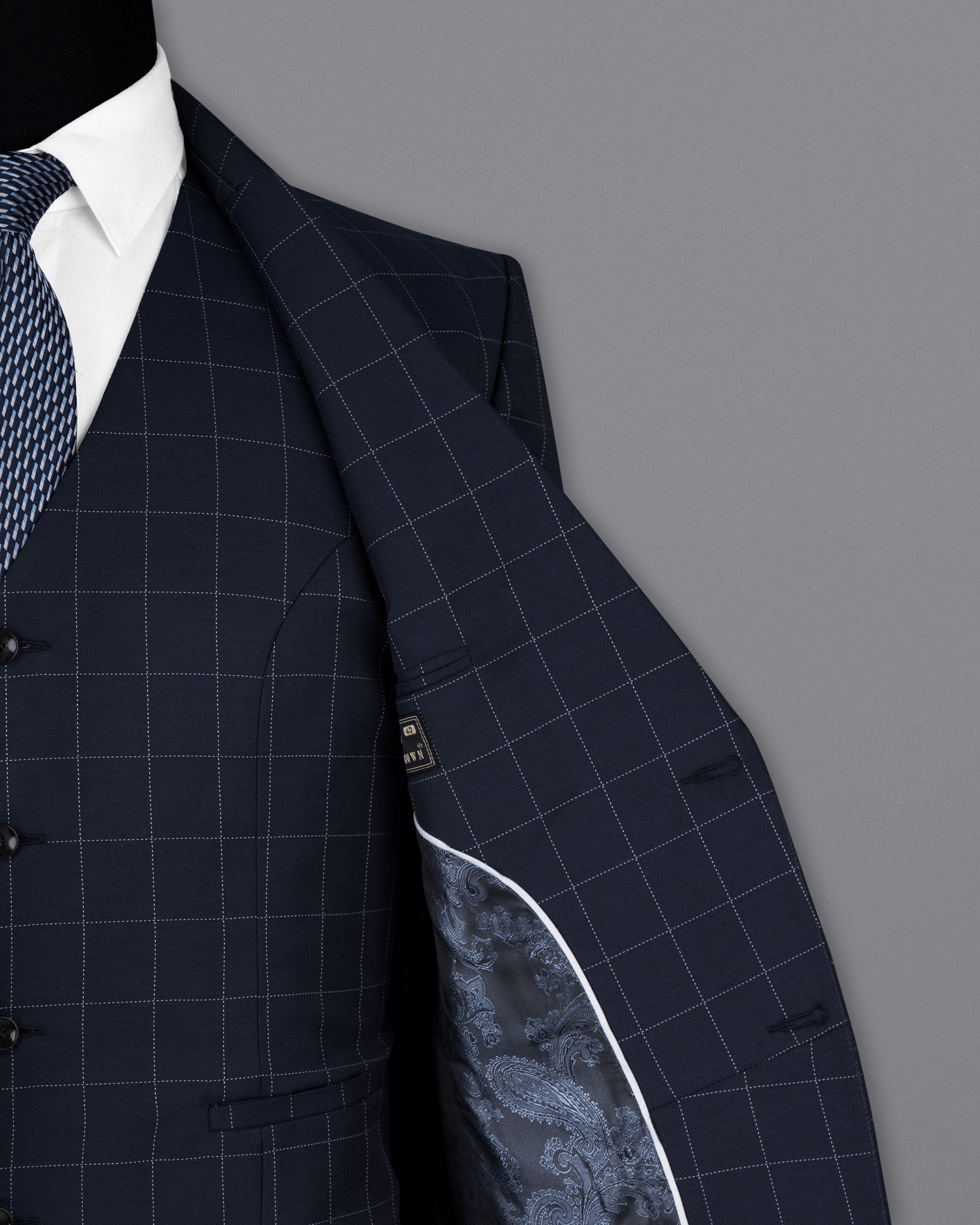 Shark Blue windowpane Wool Rich Blazer BL1594-SB-36, BL1594-SB-38, BL1594-SB-40, BL1594-SB-42, BL1594-SB-44, BL1594-SB-46, BL1594-SB-48, BL1594-SB-50, BL1594-SB-52, BL1594-SB-54, BL1594-SB-56, BL1594-SB-58, BL1594-SB-60