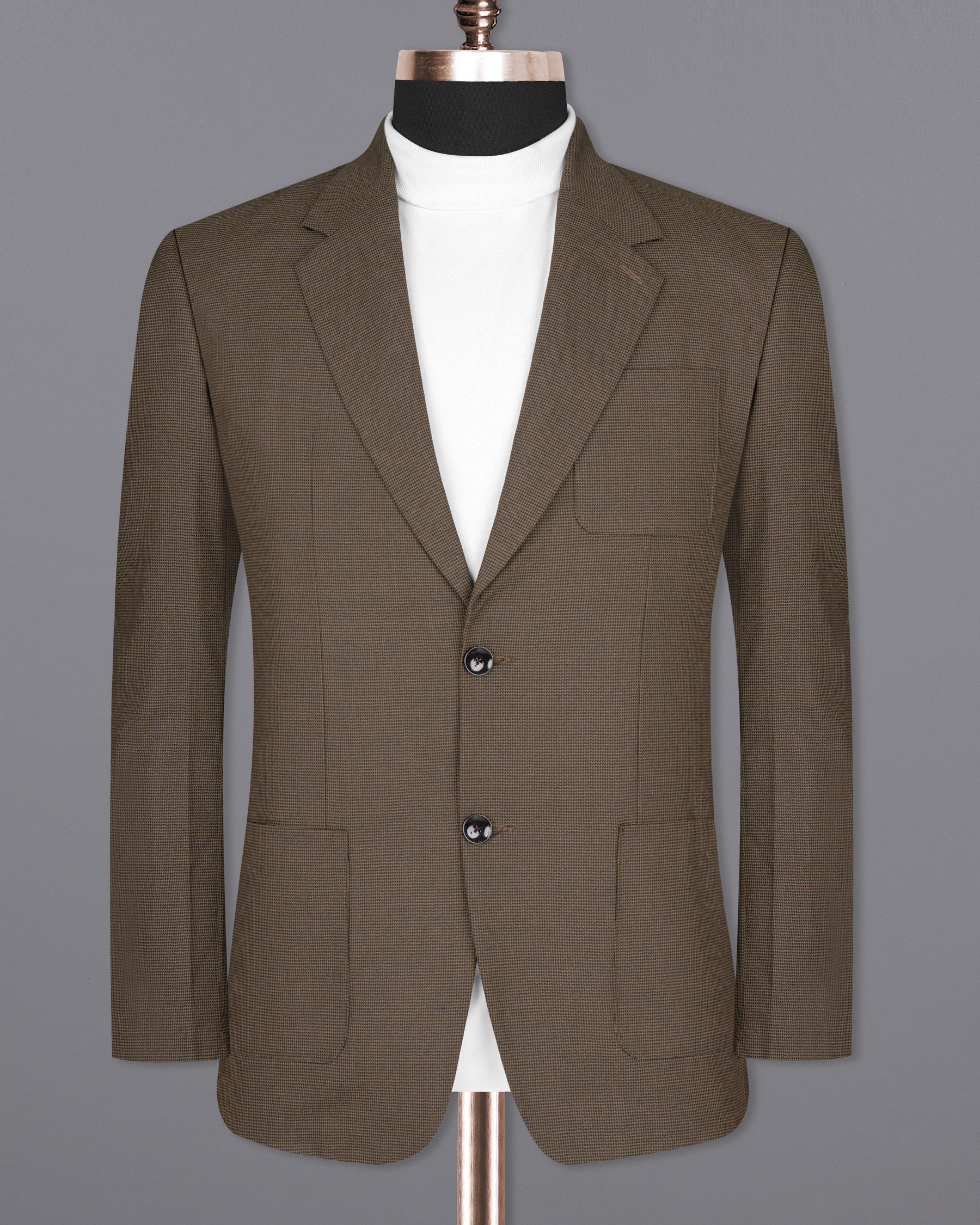 Coffee Brown Hounstooth Wool Rich Sports Blazer BL1600-SB-PP-36, BL1600-SB-PP-38, BL1600-SB-PP-40, BL1600-SB-PP-42, BL1600-SB-PP-44, BL1600-SB-PP-46, BL1600-SB-PP-48, BL1600-SB-PP-50, BL1600-SB-PP-52, BL1600-SB-PP-54, BL1600-SB-PP-56, BL1600-SB-PP-58, BL1600-SB-PP-60