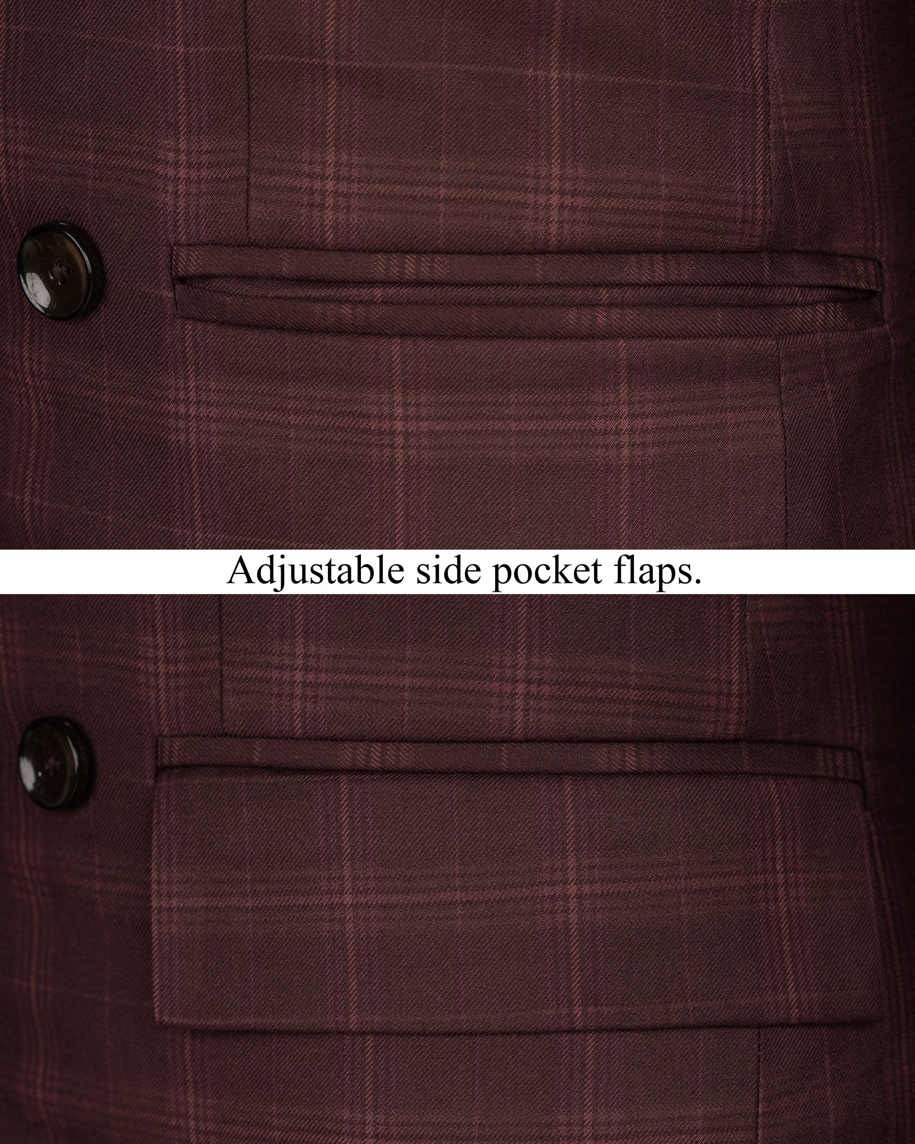 Crater Brown Super fine Plaid Double Breasted Wool Rich Blazer BL1607-DB-36, BL1607-DB-38, BL1607-DB-40, BL1607-DB-42, BL1607-DB-44, BL1607-DB-46, BL1607-DB-48, BL1607-DB-50, BL1607-DB-52, BL1607-DB-54, BL1607-DB-56, BL1607-DB-58, BL1607-DB-60