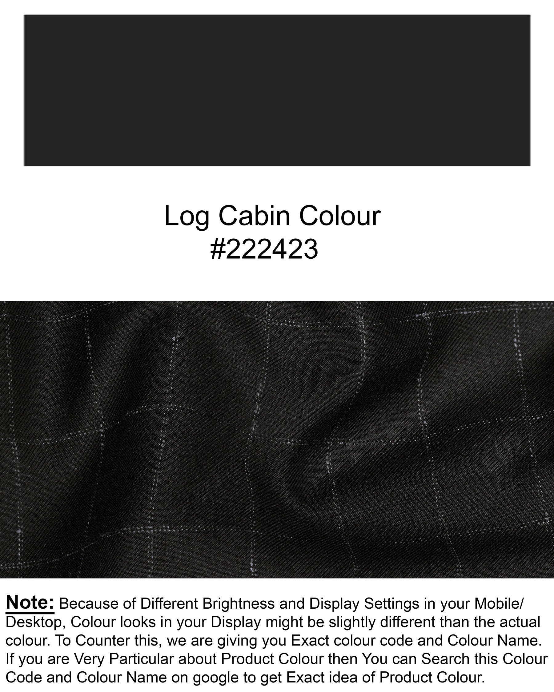 Log Cabin Black Super fine  Windowpane Cross Placket Wool Rich Bandhgala Blazer