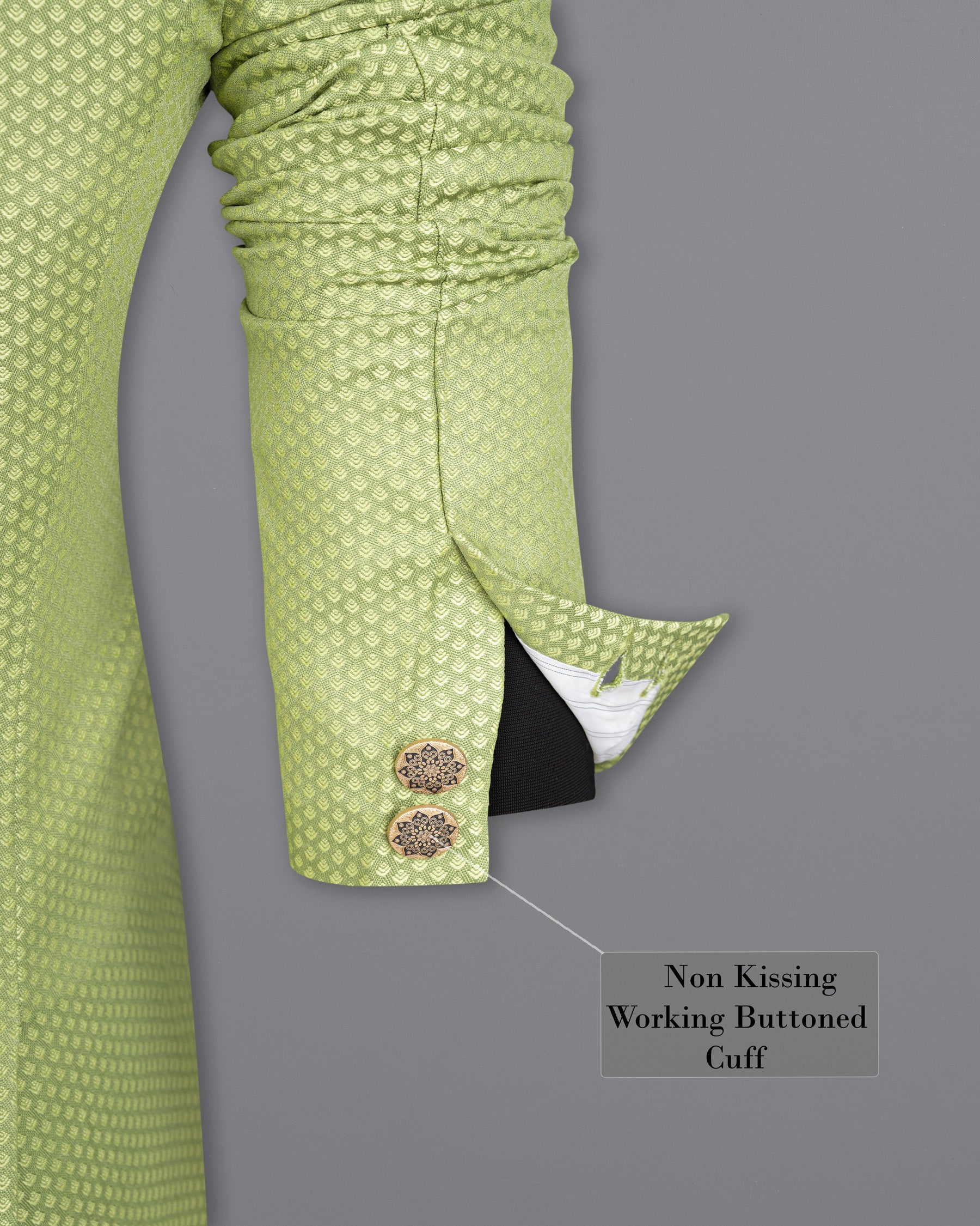 Olivine Green Cross Buttoned Bandhgala Designer Blazer BL1674-CBG-36, BL1674-CBG-38, BL1674-CBG-40, BL1674-CBG-42, BL1674-CBG-44, BL1674-CBG-46, BL1674-CBG-48, BL1674-CBG-50, BL1674-CBG-52, BL1674-CBG-54, BL1674-CBG-56, BL1674-CBG-58, BL1674-CBG-60