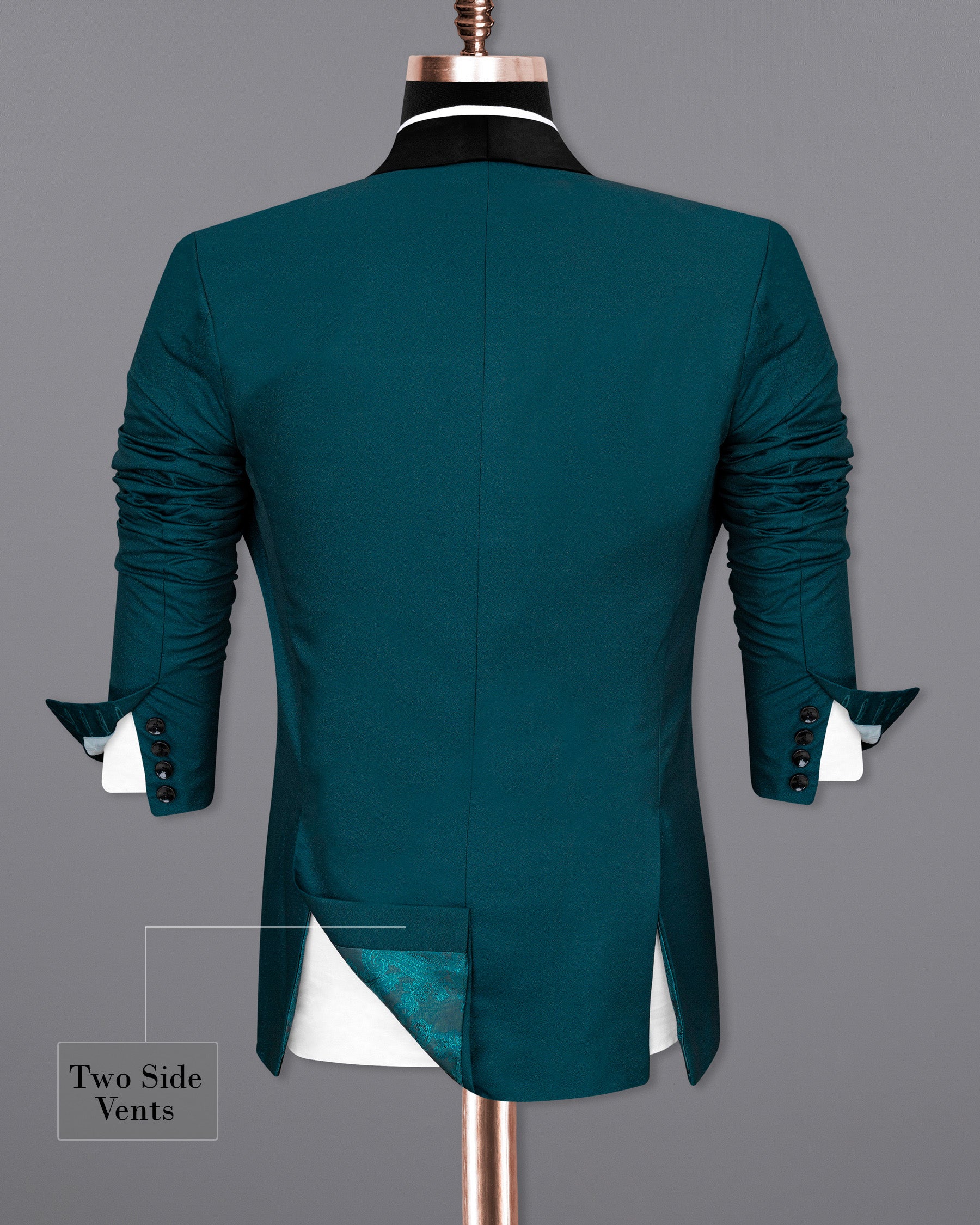 Cyprus Green Designer Tuxedo Blazer BL1682-BKL-36, BL1682-BKL-38, BL1682-BKL-40, BL1682-BKL-42, BL1682-BKL-44, BL1682-BKL-46, BL1682-BKL-48, BL1682-BKL-50, BL1682-BKL-52, BL1682-BKL-54, BL1682-BKL-56, BL1682-BKL-58, BL1682-BKL-60