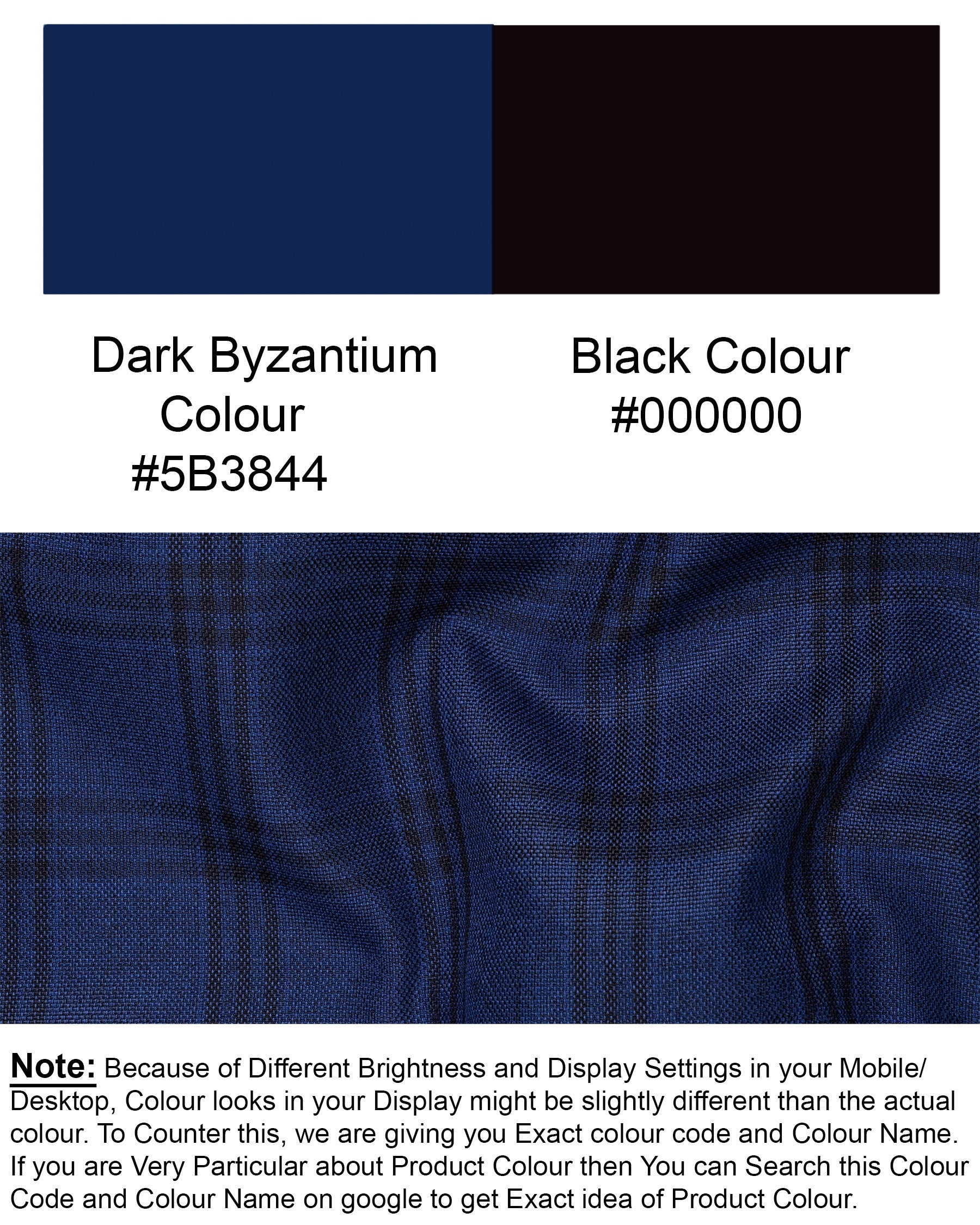 Dark Byzantium Blue Plaid Blazer
