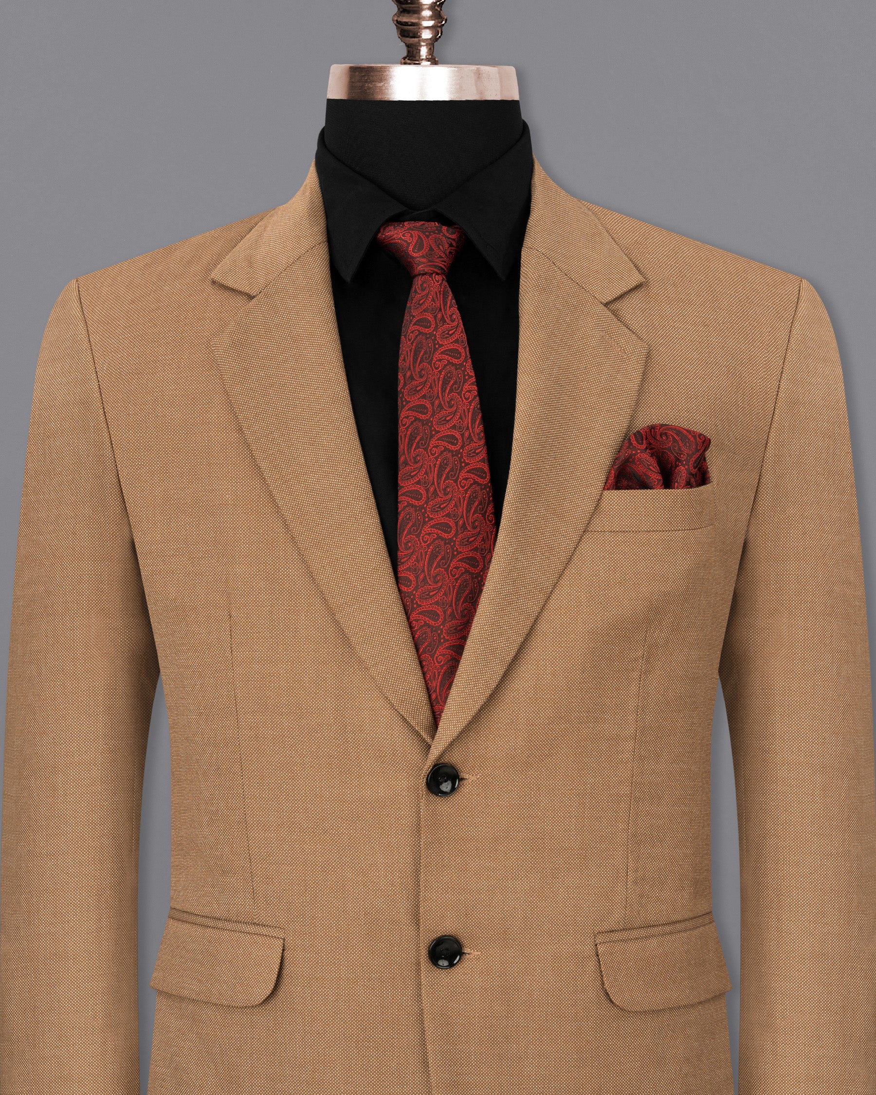 Brownish Dobby Textured Blazer