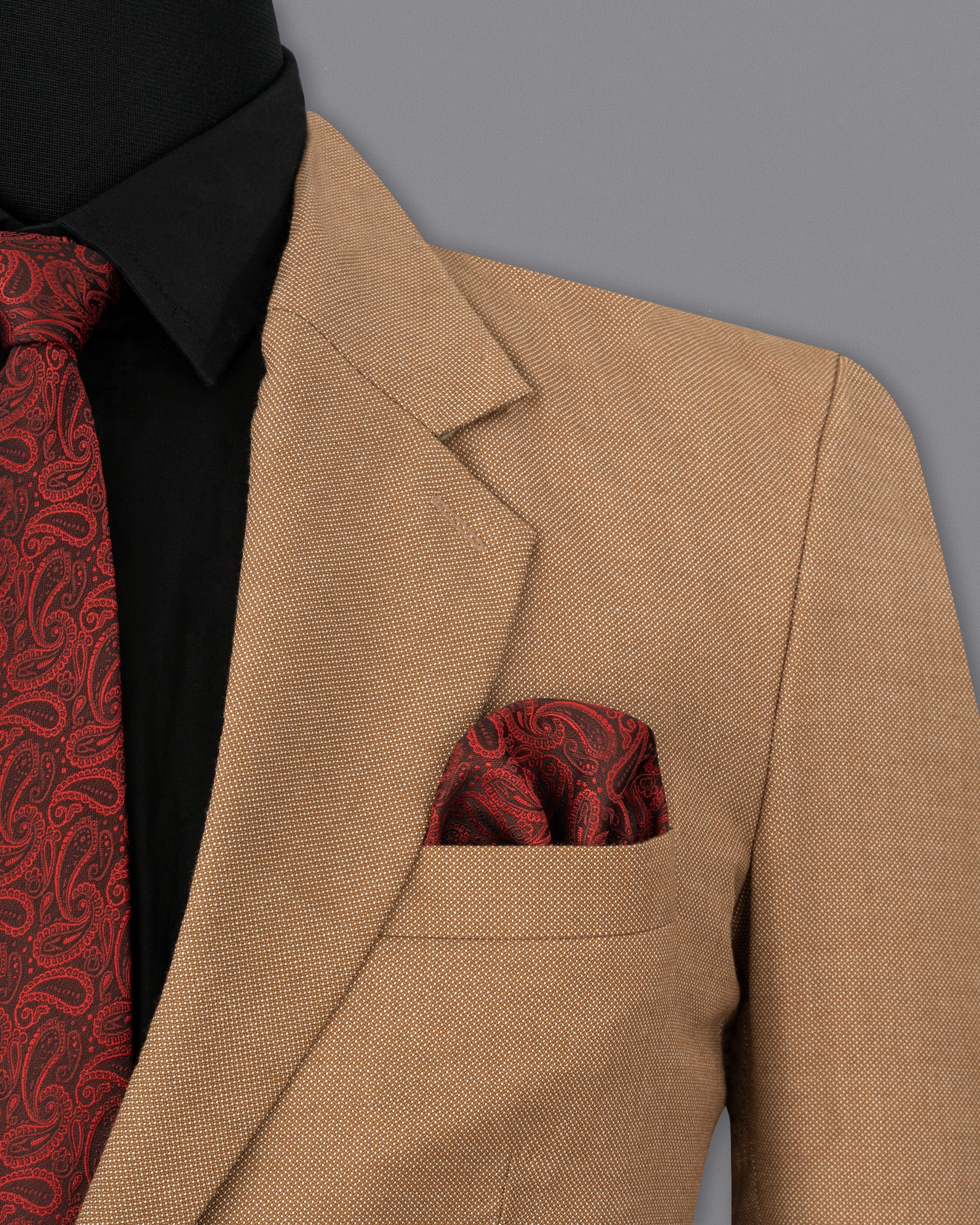 Brownish Dobby Textured Blazer