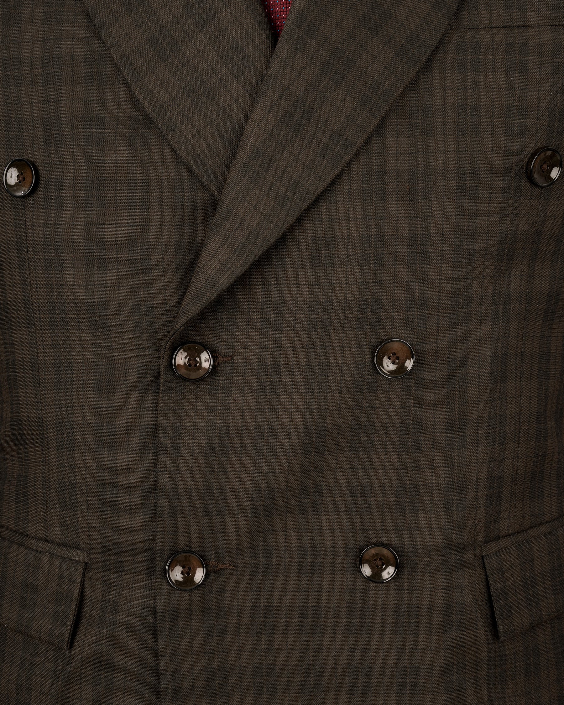 Armadillo Brown Plaid Double-breasted Blazer BL1755-DB-36,BL1755-DB-38,BL1755-DB-40,BL1755-DB-42,BL1755-DB-44,BL1755-DB-46,BL1755-DB-48,BL1755-DB-50,BL1755-DB-52,BL1755-DB-54,BL1755-DB-56,BL1755-DB-58,BL1755-DB-60