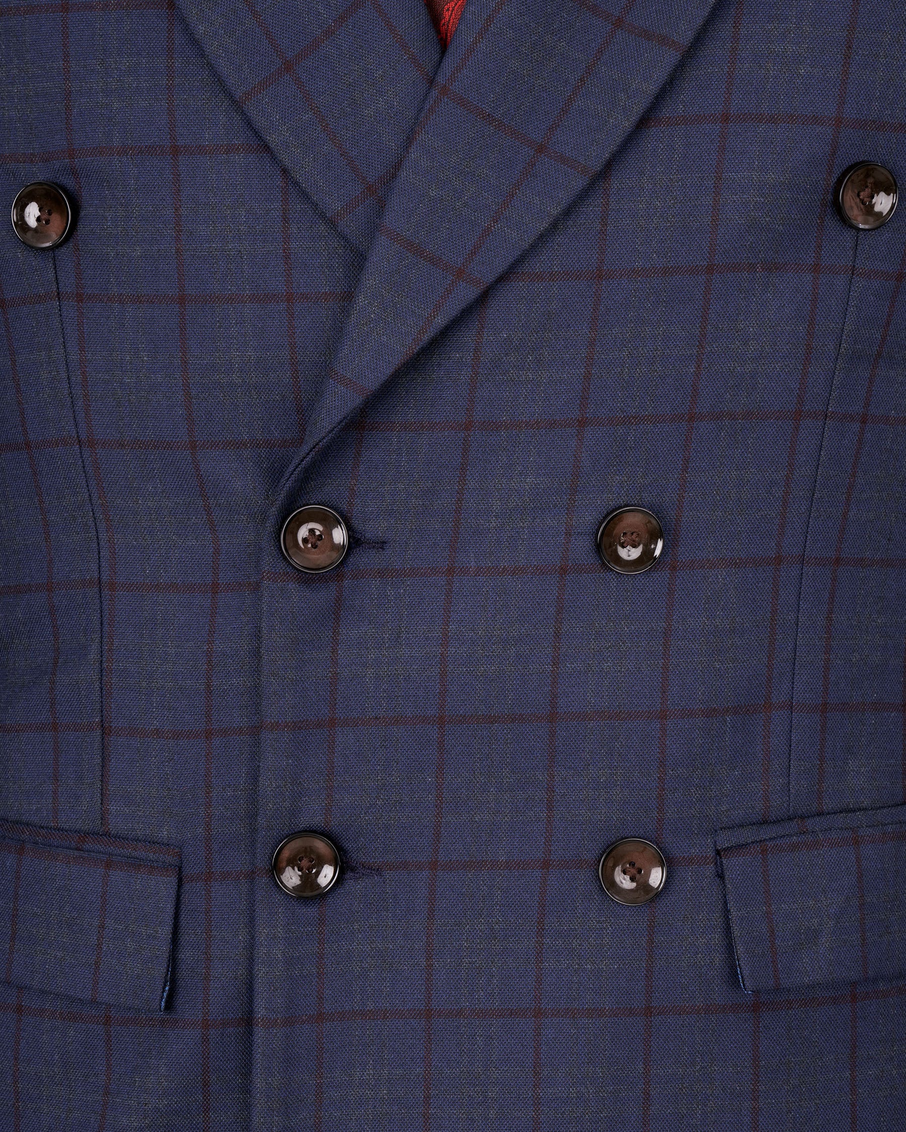River Bed Blue Windowpane Double Breasted Blazer BL1771-DB-36, BL1771-DB-38, BL1771-DB-40, BL1771-DB-42, BL1771-DB-44, BL1771-DB-46, BL1771-DB-48, BL1771-DB-50, BL1771-DB-52, BL1771-DB-54, BL1771-DB-56, BL1771-DB-58, BL1771-DB-60