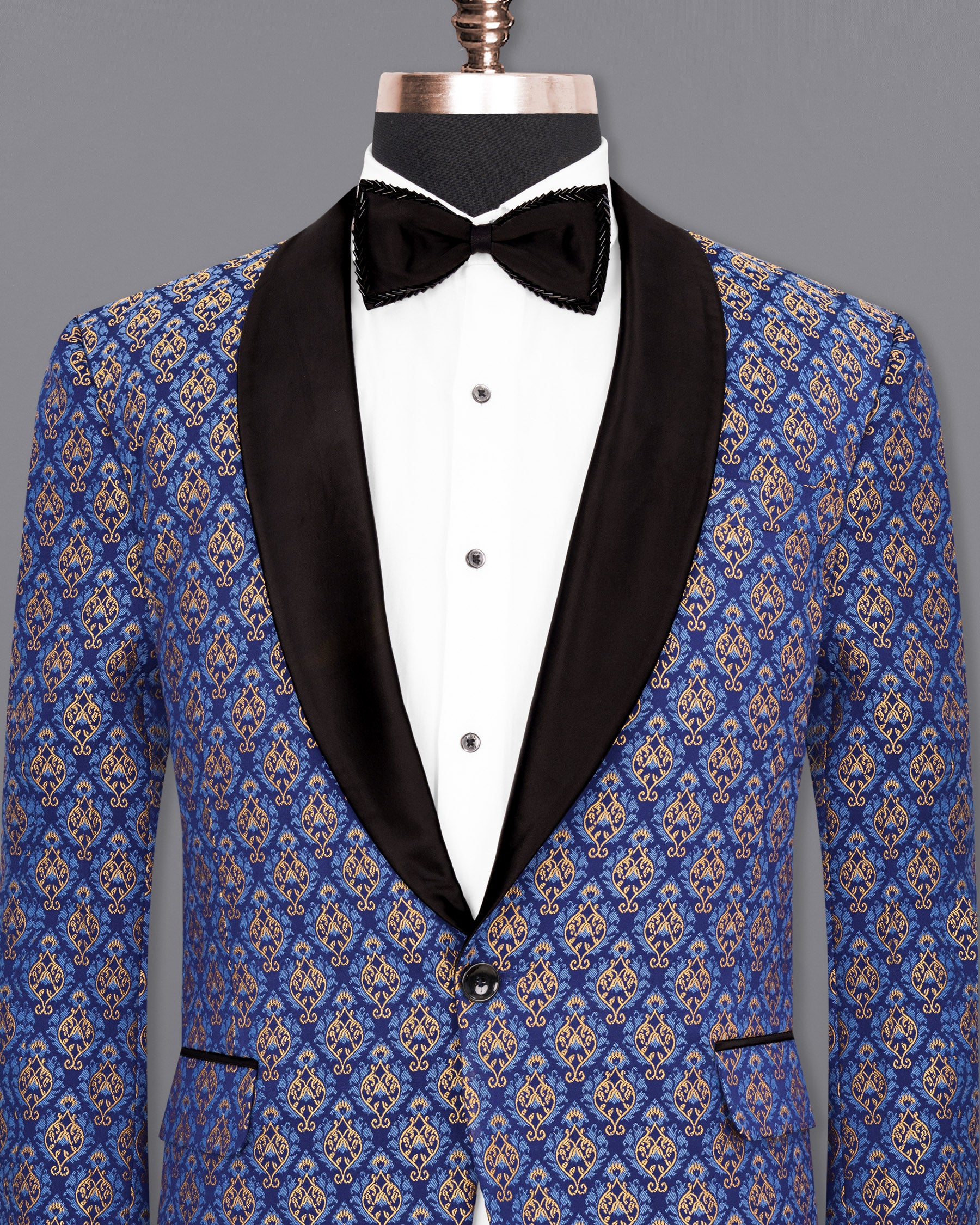 Downriver Blue Damask Textured Tuxedo Blazer BL1796-BKL-36, BL1796-BKL-38, BL1796-BKL-40, BL1796-BKL-42, BL1796-BKL-44, BL1796-BKL-46, BL1796-BKL-48, BL1796-BKL-50, BL1796-BKL-52, BL1796-BKL-54, BL1796-BKL-56, BL1796-BKL-58, BL1796-BKL-60