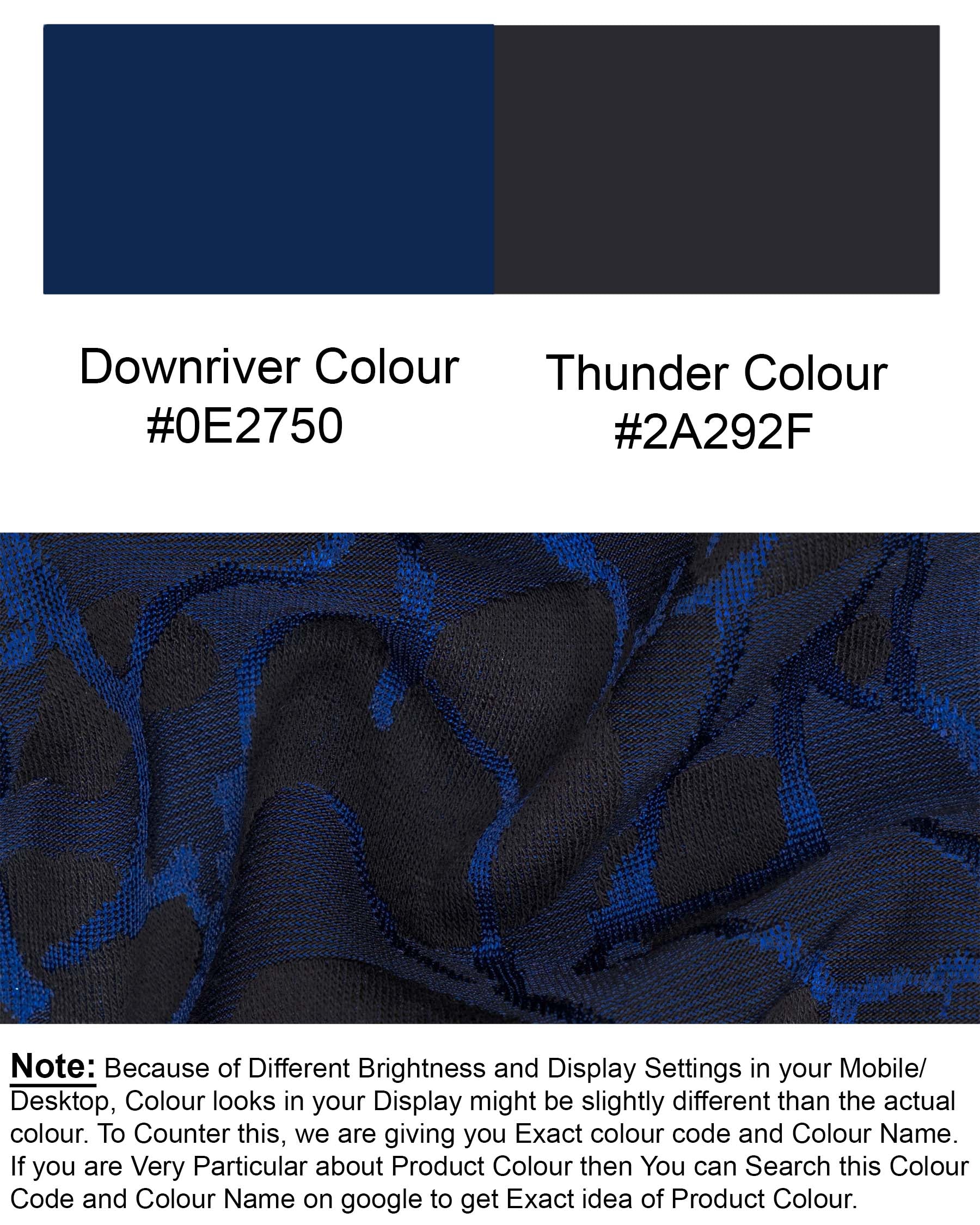 Downriver Blue with Thunder Black Tuxedo Designer Blazer BL1798-BKL-36, BL1798-BKL-38, BL1798-BKL-40, BL1798-BKL-42, BL1798-BKL-44, BL1798-BKL-46, BL1798-BKL-48, BL1798-BKL-50, BL1798-BKL-52, BL1798-BKL-54, BL1798-BKL-56, BL1798-BKL-58, BL1798-BKL-60