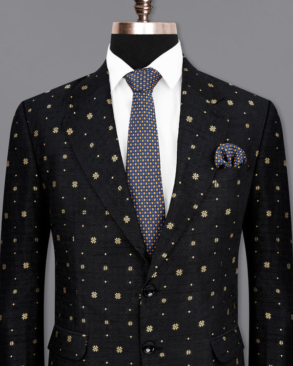 Jade Black and Marzipan Floral Designer Blazer BL1809-SB-36, BL1809-SB-38, BL1809-SB-40, BL1809-SB-42, BL1809-SB-44, BL1809-SB-46, BL1809-SB-48, BL1809-SB-50, BL1809-SB-52, BL1809-SB-54, BL1809-SB-56, BL1809-SB-58, BL1809-SB-60