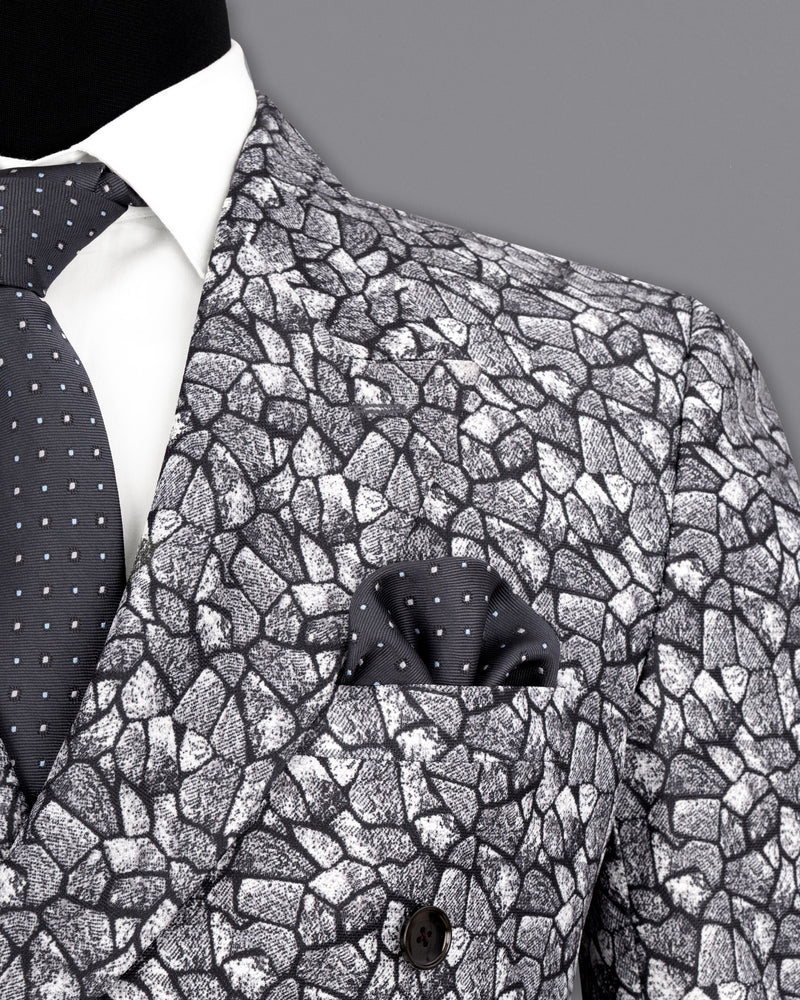 Charade Grey and White Double Breasted Designer Blazer BL1810-DB-36, BL1810-DB-38, BL1810-DB-40, BL1810-DB-42, BL1810-DB-44, BL1810-DB-46, BL1810-DB-48, BL1810-DB-50, BL1810-DB-52, BL1810-DB-54, BL1810-DB-56, BL1810-DB-58, BL1810-DB-60