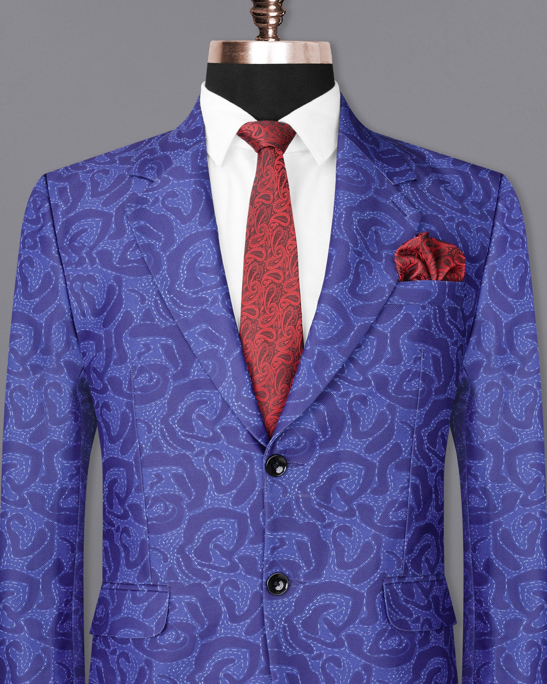 Indigo with Scampi Blue Camouflage Designer Blazer BL1819-SB-36, BL1819-SB-38, BL1819-SB-40, BL1819-SB-42, BL1819-SB-44, BL1819-SB-46, BL1819-SB-48, BL1819-SB-50, BL1819-SB-52, BL1819-SB-54, BL1819-SB-56, BL1819-SB-58, BL1819-SB-60