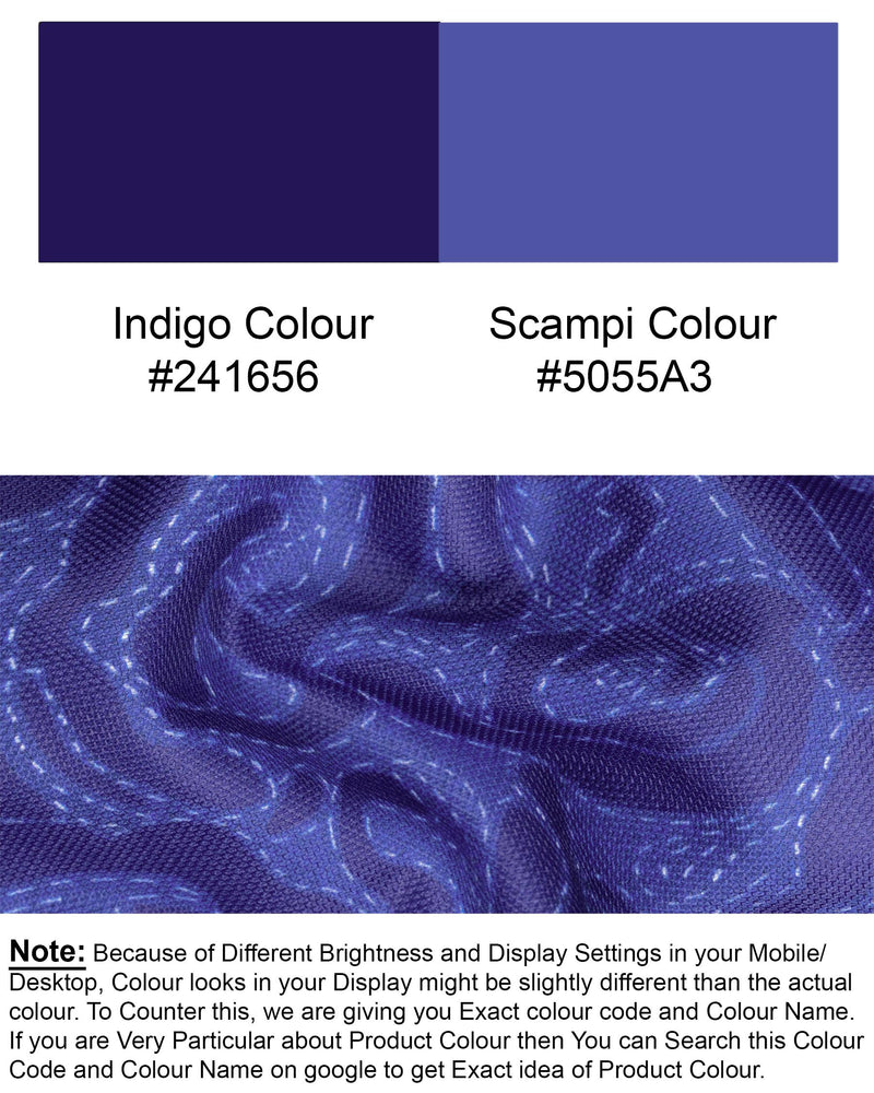 Indigo with Scampi Blue Camouflage Designer Blazer BL1819-SB-36, BL1819-SB-38, BL1819-SB-40, BL1819-SB-42, BL1819-SB-44, BL1819-SB-46, BL1819-SB-48, BL1819-SB-50, BL1819-SB-52, BL1819-SB-54, BL1819-SB-56, BL1819-SB-58, BL1819-SB-60