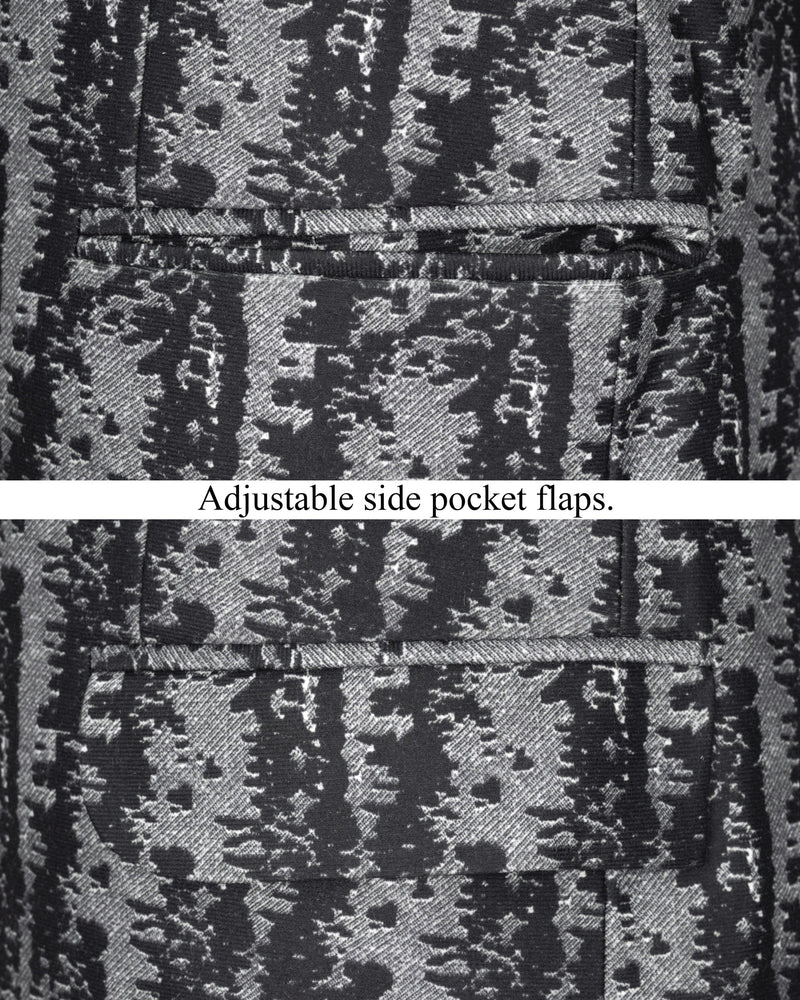 Concord Gray and Baltic Sea Black velvet Designer Blazer BL1821-SB-36, BL1821-SB-38, BL1821-SB-40, BL1821-SB-42, BL1821-SB-44, BL1821-SB-46, BL1821-SB-48, BL1821-SB-50, BL1821-SB-52, BL1821-SB-54, BL1821-SB-56, BL1821-SB-58, BL1821-SB-60