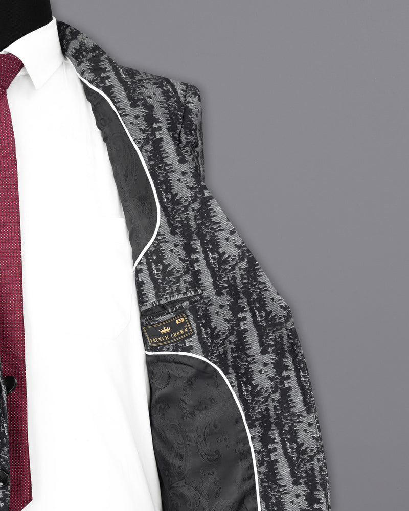 Concord Gray and Baltic Sea Black velvet Designer Blazer BL1821-SB-36, BL1821-SB-38, BL1821-SB-40, BL1821-SB-42, BL1821-SB-44, BL1821-SB-46, BL1821-SB-48, BL1821-SB-50, BL1821-SB-52, BL1821-SB-54, BL1821-SB-56, BL1821-SB-58, BL1821-SB-60