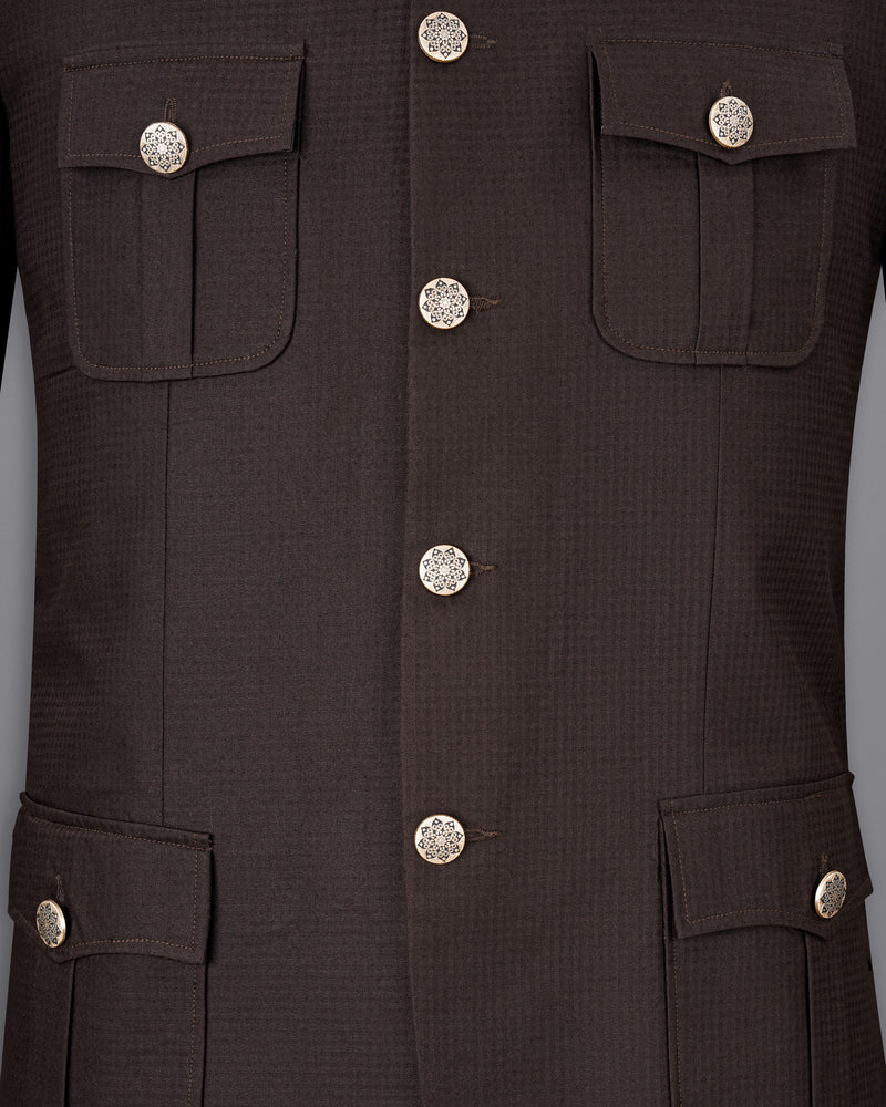 Birch Brown Bandhgala Sports Blazer BL1861-BG-D41-36, BL1861-BG-D41-38, BL1861-BG-D41-40, BL1861-BG-D41-42, BL1861-BG-D41-44, BL1861-BG-D41-46, BL1861-BG-D41-48, BL1861-BG-D41-50, BL1861-BG-D41-52, BL1861-BG-D41-54, BL1861-BG-D41-56, BL1861-BG-D41-58, BL1861-BG-D41-60