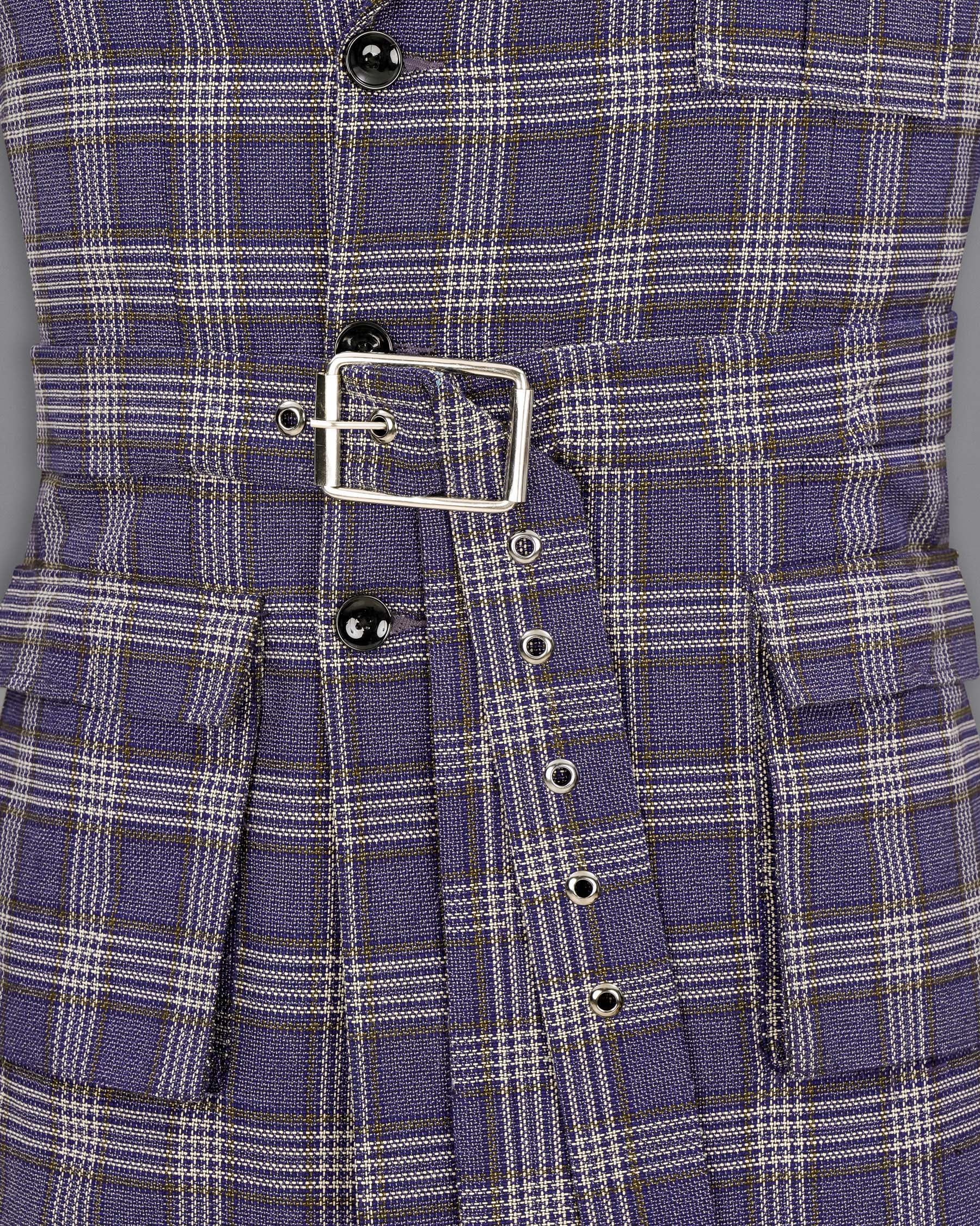 Meteorite Blue Plaid Designer Sports Blazer