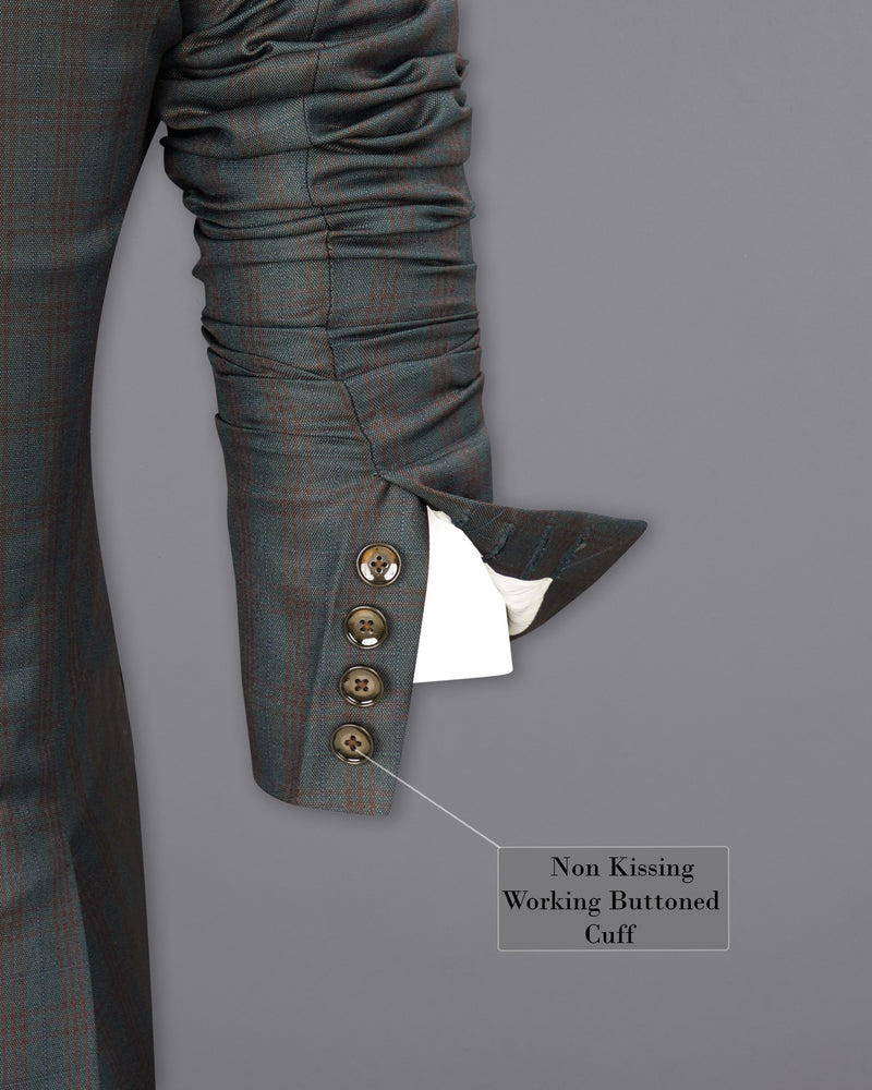 lridium With Emperor Subtle Plaid Double Breasted Blazer BL1890-DB-36,BL1890-DB-38,BL1890-DB-40,BL1890-DB-42,BL1890-DB-44,BL1890-DB-46,BL1890-DB-48,BL1890-DB-50,BL1890-DB-52,BL1890-DB-54,BL1890-DB-56,BL1890-DB-58,BL1890-DB-60