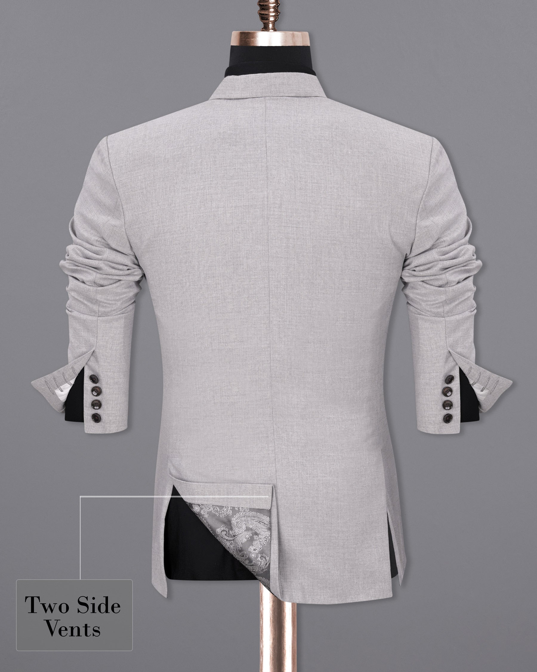 Pearl Slate Gray Double Breasted Blazer