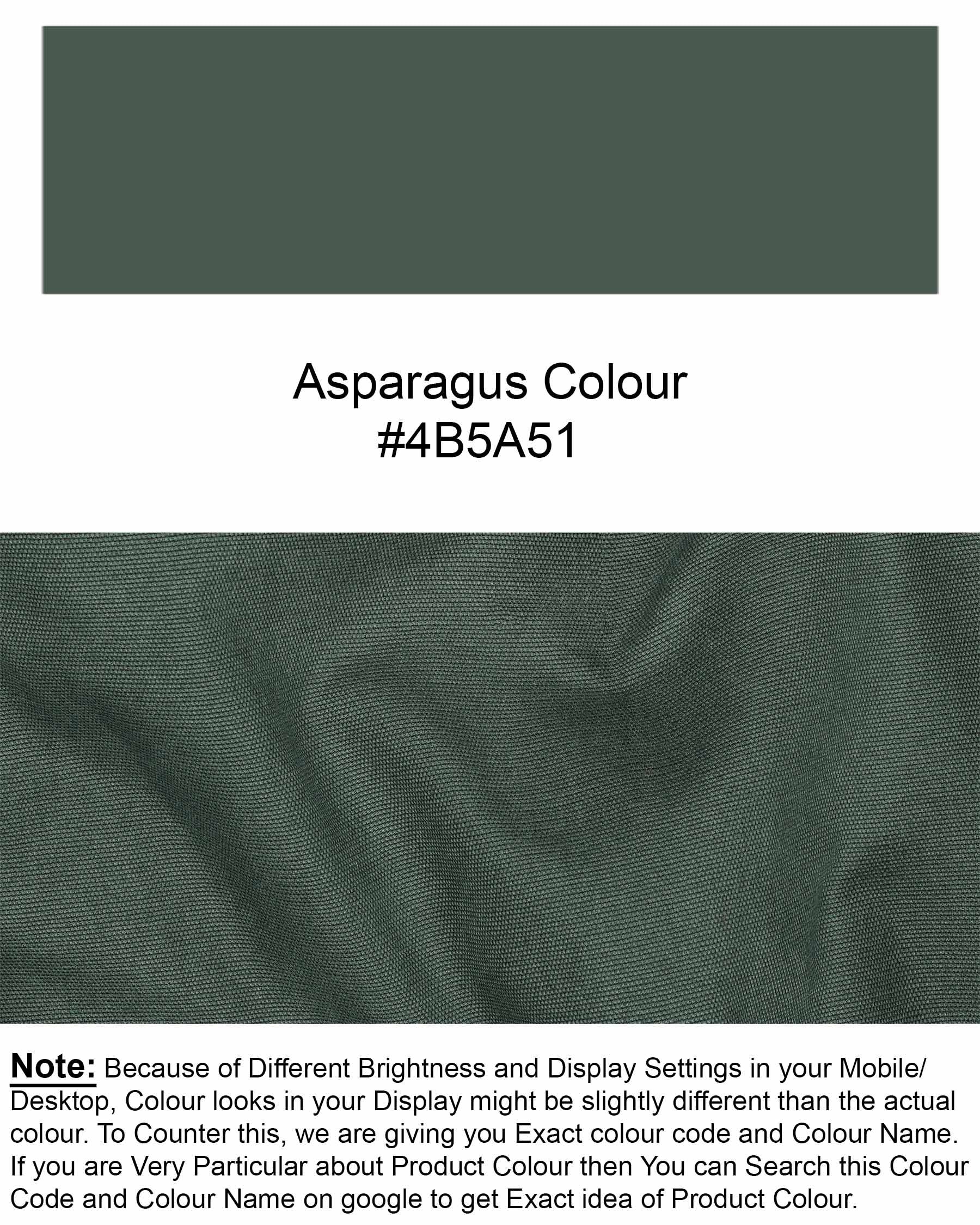 Asparagus Green Cross Placket Premium Cotton Bandhgala Blazer