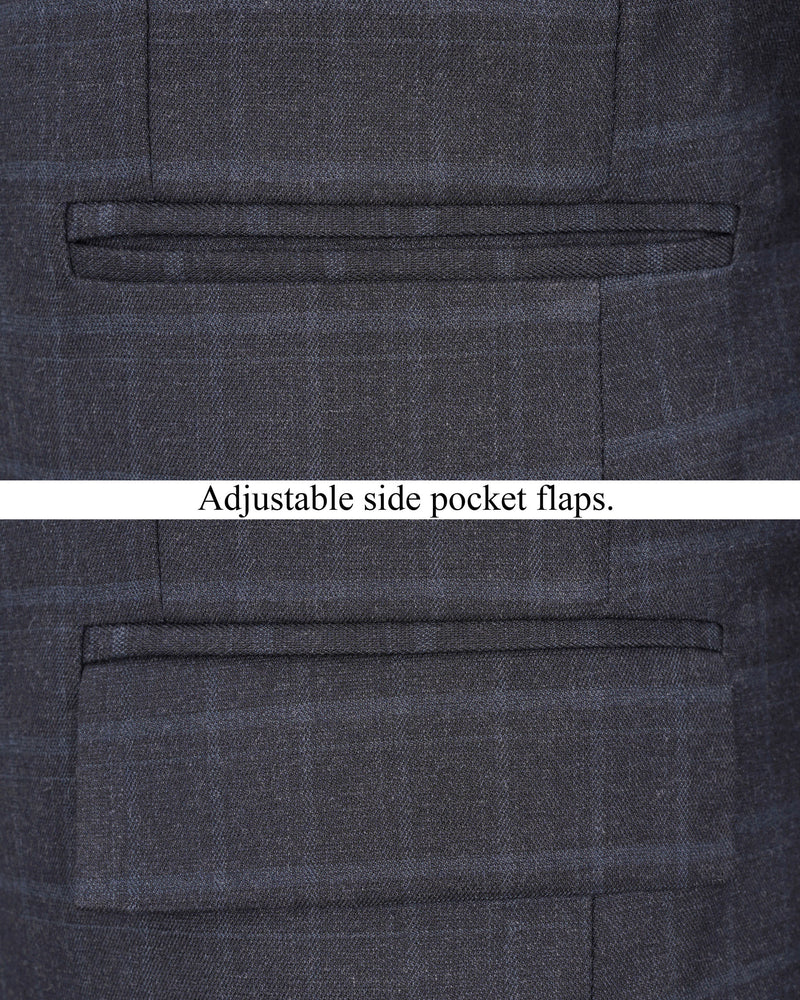 Thunder Gray Plaid Double-Breasted Blazer BL1942-DB-36,BL1942-DB-38,BL1942-DB-40,BL1942-DB-42,BL1942-DB-44,BL1942-DB-46,BL1942-DB-48,BL1942-DB-50,BL1942-DB-52,BL1942-DB-54,BL1942-DB-56,BL1942-DB-58,BL1942-DB-60