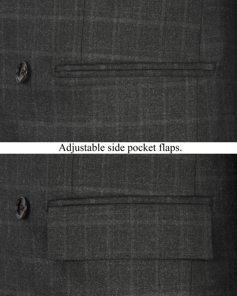 Dune Gray windowpane Double Breasted Blazer BL1949-DB-36,BL1949-DB-38,BL1949-DB-40,BL1949-DB-42,BL1949-DB-44,BL1949-DB-46,BL1949-DB-48,BL1949-DB-50,BL1949-DB-52,BL1949-DB-54,BL1949-DB-56,BL1949-DB-58,BL1949-DB-60