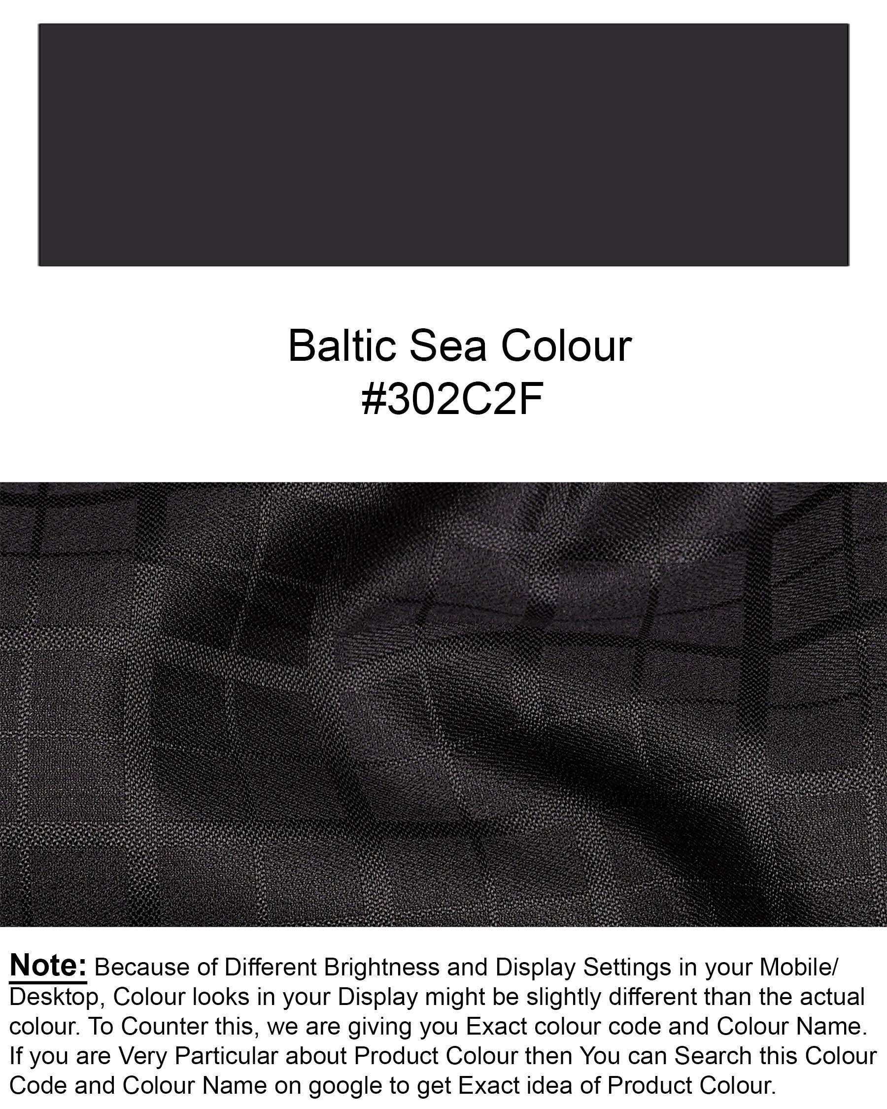 Baltic Sea Black Subtle Plaid Cross Buttoned Bandhgala Blazer    BL1953-CBG-36, BL1953-CBG-38, BL1953-CBG-40, BL1953-CBG-42, BL1953-CBG-44, BL1953-CBG-46, BL1953-CBG-48, BL1953-CBG-50, BL1953-CBG-52, BL1953-CBG-54, BL1953-CBG-56, BL1953-CBG-58, BL1953-CBG-60