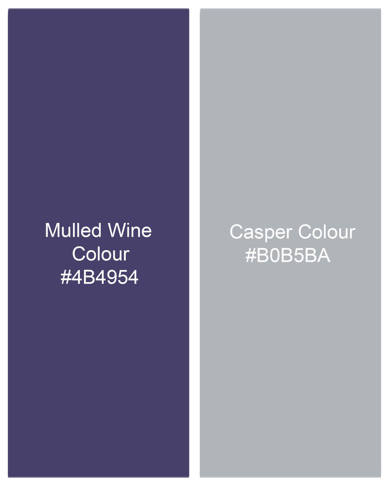 Mulled Wine Blue With Casper Gray Checkered Cross-Buttoned Bandhgala Blazer BL1976-CBG-36, BL1976-CBG-38, BL1976-CBG-40, BL1976-CBG-42, BL1976-CBG-44, BL1976-CBG-46, BL1976-CBG-48, BL1976-CBG-50, BL1976-CBG-52, BL1976-CBG-54, BL1976-CBG-56, BL1976-CBG-58, BL1976-CBG-60
