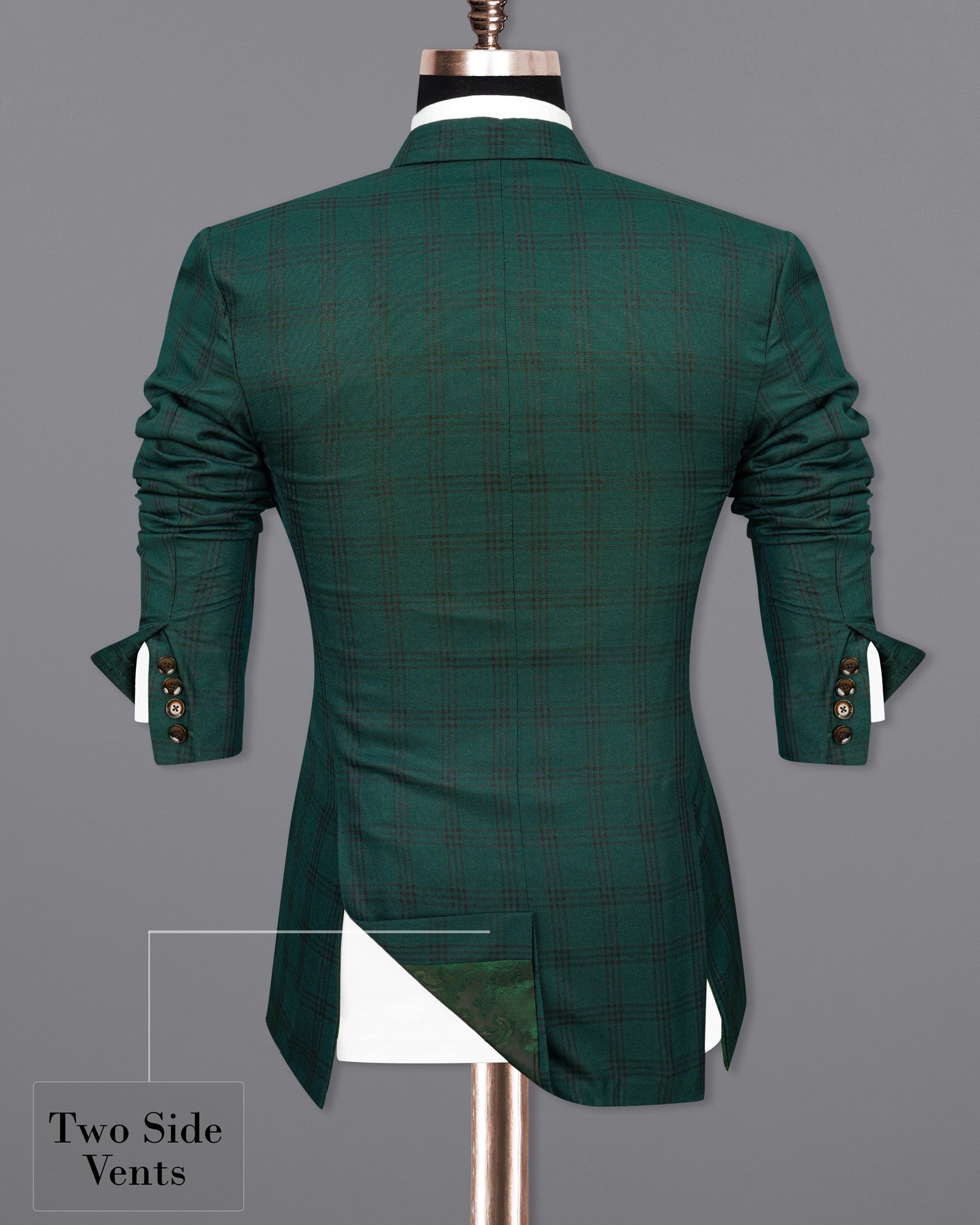 Timber Dark Green With Black Plaid Double Breasted Blazer BL1996-DB-36, BL1996-DB-38, BL1996-DB-40, BL1996-DB-42, BL1996-DB-44, BL1996-DB-46, BL1996-DB-48, BL1996-DB-50, BL1996-DB-52, BL1996-DB-54, BL1996-DB-56, BL1996-DB-58, BL1996-DB-60