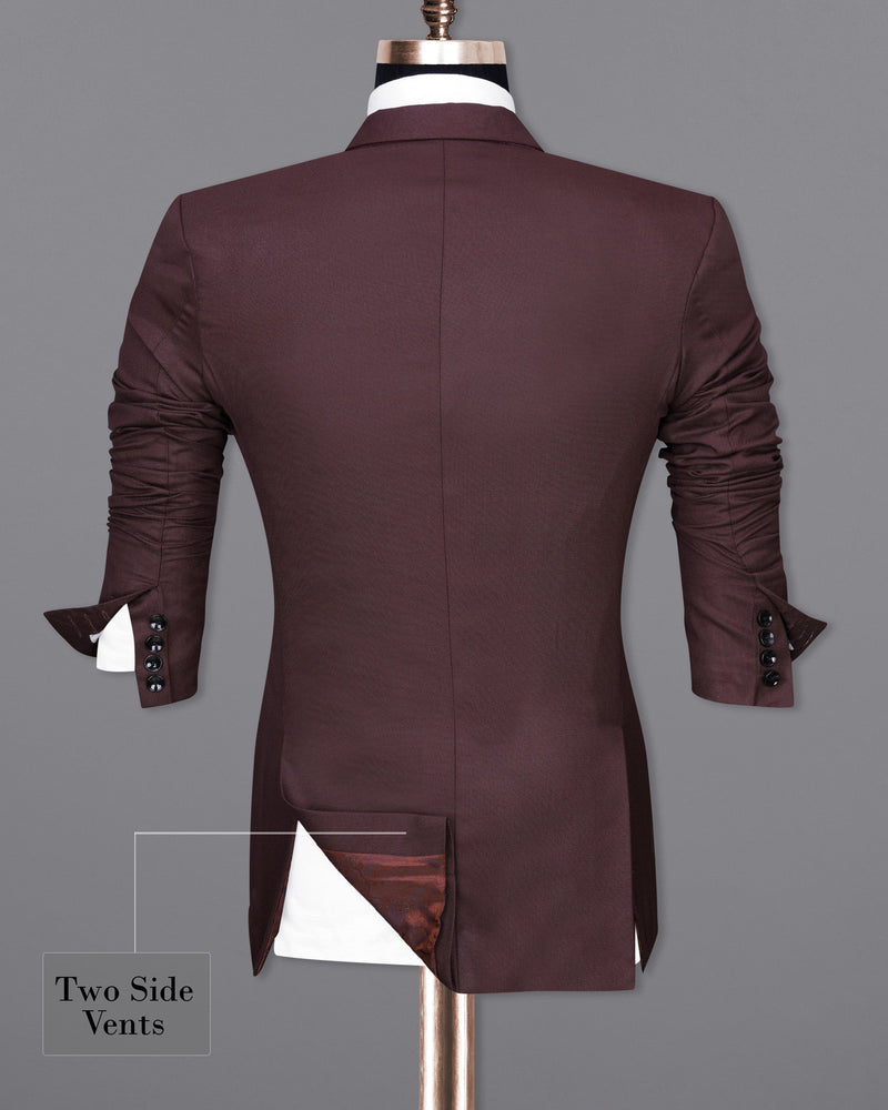 Taupe Maroon Single Breasted Blazer BL2008-SBP-36, BL2008-SBP-38, BL2008-SBP-40, BL2008-SBP-42, BL2008-SBP-44, BL2008-SBP-46, BL2008-SBP-48, BL2008-SBP-50, BL2008-SBP-52, BL2008-SBP-54, BL2008-SBP-56, BL2008-SBP-58, BL2008-SBP-60