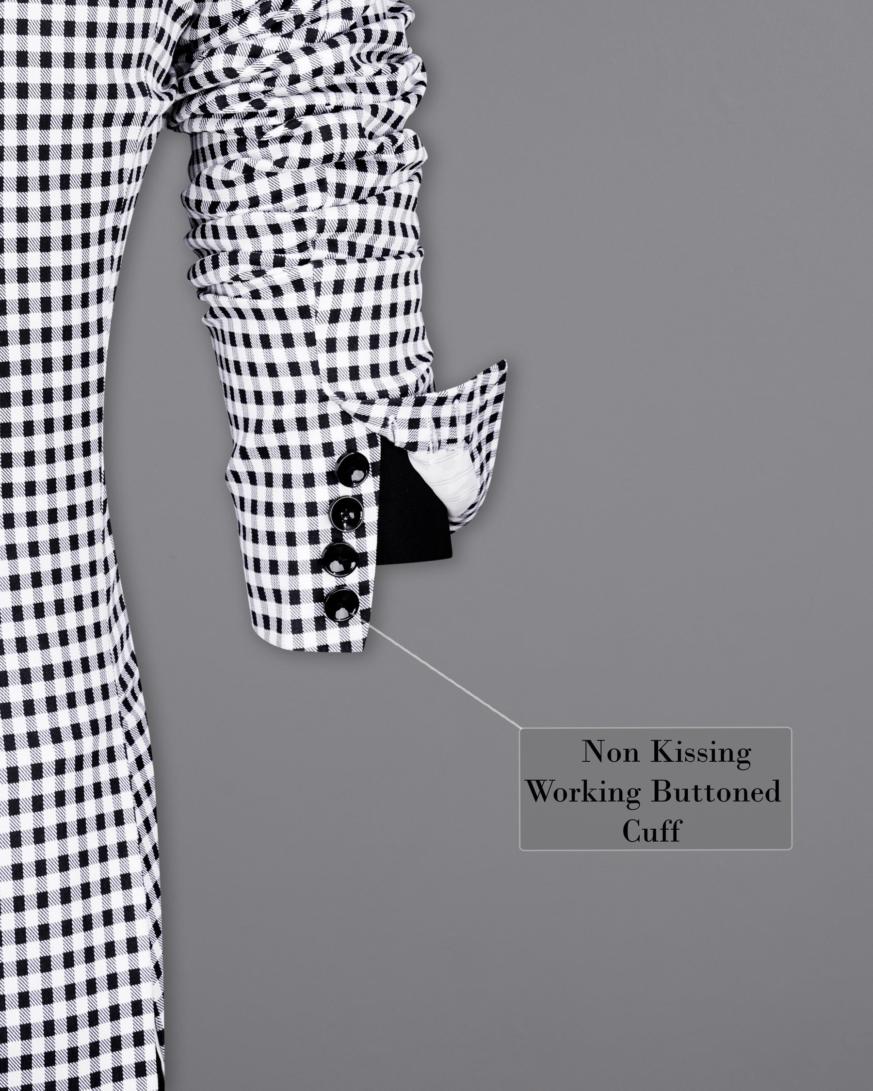 White and Black Mini Checkered Single Breasted Blazer BL2092-SB-36, BL2092-SB-38, BL2092-SB-40, BL2092-SB-42, BL2092-SB-44, BL2092-SB-46, BL2092-SB-48, BL2092-SB-50, BL2092-SB-52, BL2092-SB-54, BL2092-SB-56, BL2092-SB-58, BL2092-SB-60