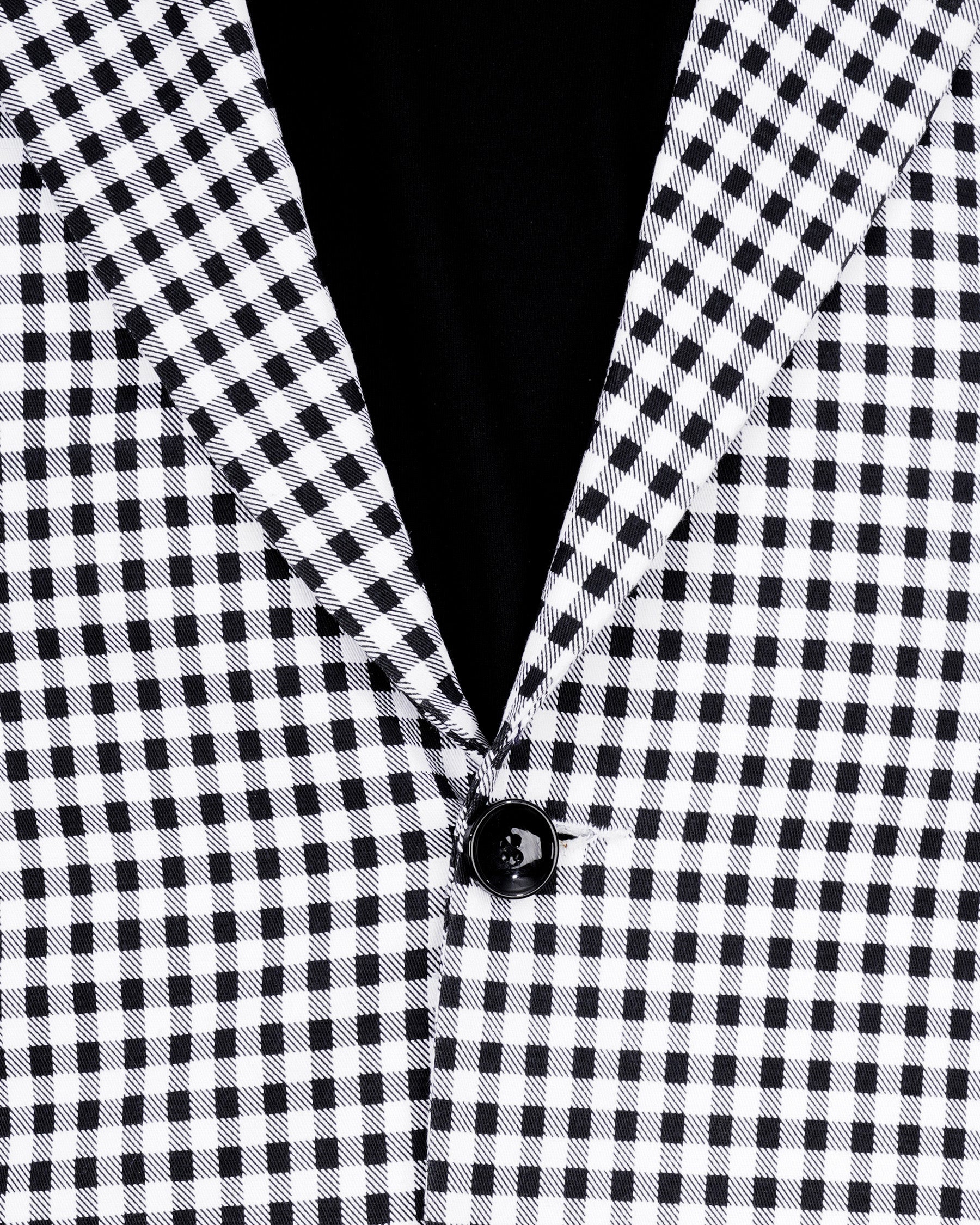 White and Black Mini Checkered Single Breasted Blazer BL2092-SB-36, BL2092-SB-38, BL2092-SB-40, BL2092-SB-42, BL2092-SB-44, BL2092-SB-46, BL2092-SB-48, BL2092-SB-50, BL2092-SB-52, BL2092-SB-54, BL2092-SB-56, BL2092-SB-58, BL2092-SB-60