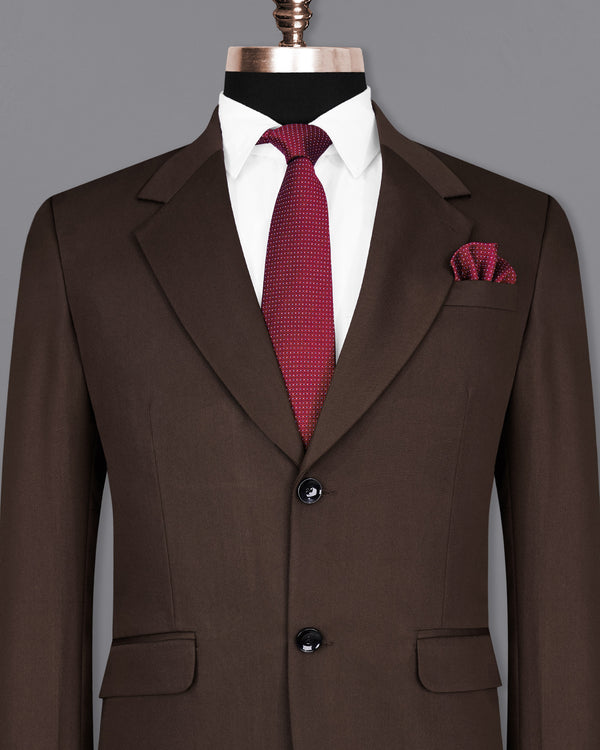 Bistre Solid Brown Single Breasted Blazer BL2096-SB-36, BL2096-SB-38, BL2096-SB-40, BL2096-SB-42, BL2096-SB-44, BL2096-SB-46, BL2096-SB-48, BL2096-SB-50, BL2096-SB-52, BL2096-SB-54, BL2096-SB-56, BL2096-SB-58, BL2096-SB-60