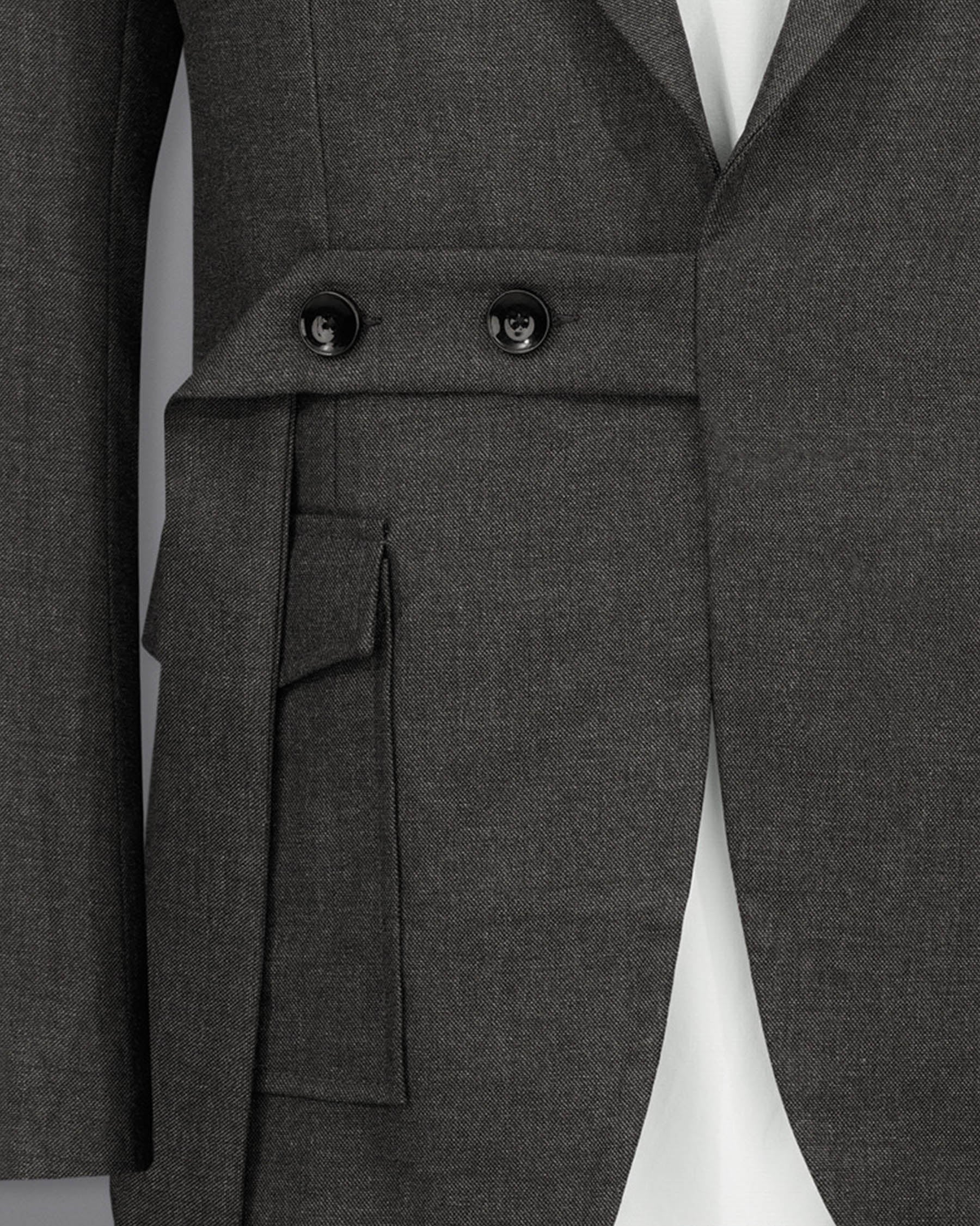 Armadillo Gray Belt Closure Wool Rich Designer Blazer