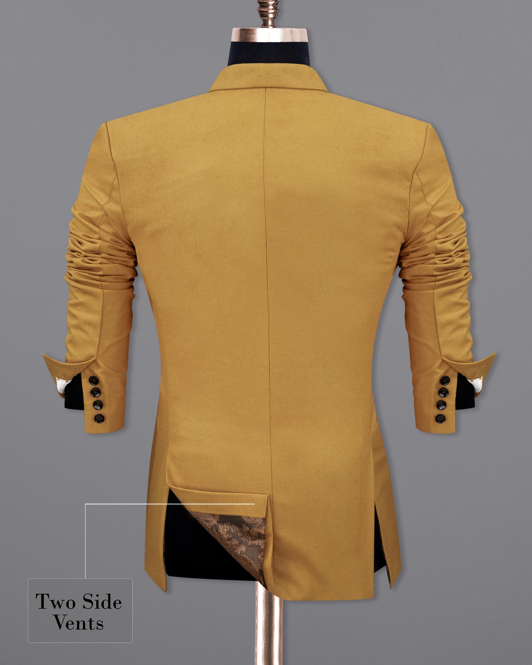 Copper Yellow Wool Rich Double Breasted Sports Blazer