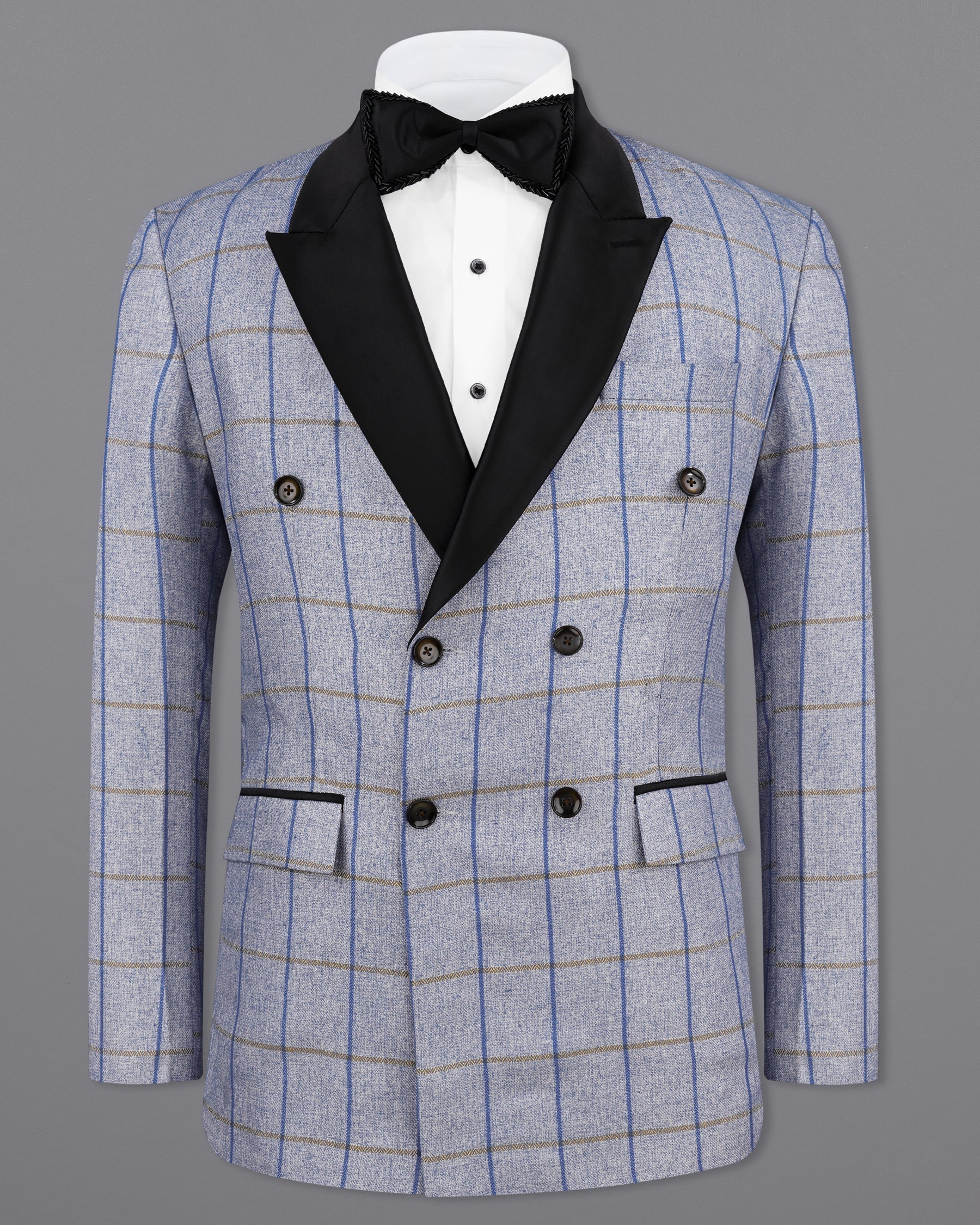 Mobster Blue Checkered Double Breasted Black Lapel Designer Blazer BL2150-DB-BKL-36 , BL2150-DB-BKL-38, BL2150-DB-BKL-40, BL2150-DB-BKL-42, BL2150-DB-BKL-44, BL2150-DB-BKL-46, BL2150-DB-BKL-48, BL2150-DB-BKL-50, BL2150-DB-BKL-52, BL2150-DB-BKL-54, BL2150-DB-BKL-56, BL2150-DB-BKL-58, BL2150-DB-BKL-60