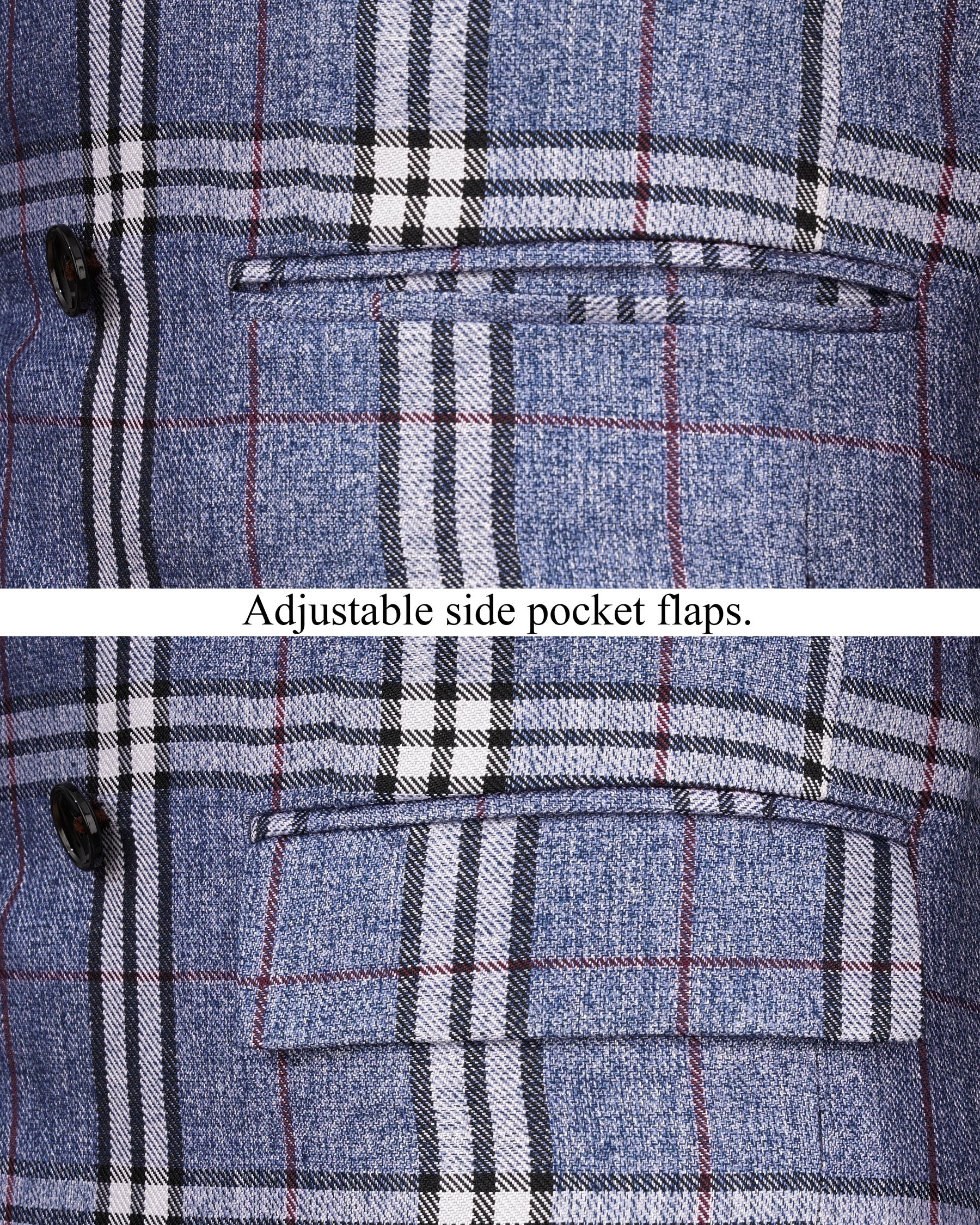 Fiord Blue Plaid Double Breasted Blazer BL2154-DB-36, BL2154-DB-38, BL2154-DB-40, BL2154-DB-42, BL2154-DB-44, BL2154-DB-46, BL2154-DB-48, BL2154-DB-50, BL2154-DB-52, BL2154-DB-54, BL2154-DB-56, BL2154-DB-58, BL2154-DB-60