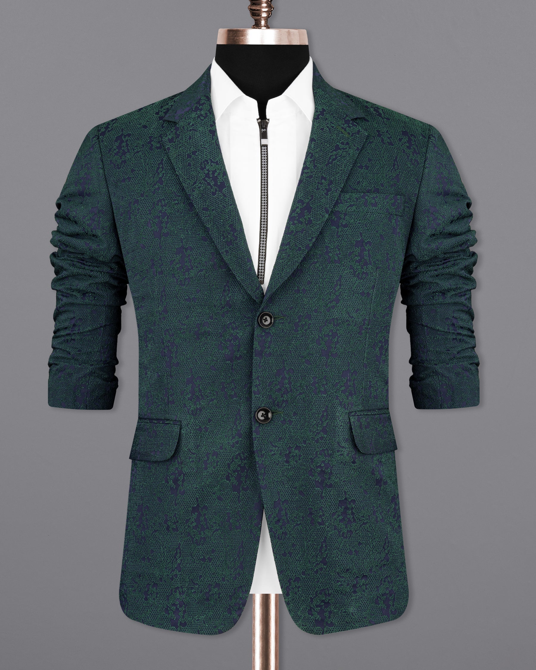 Timber Green Ditsy Textured Jacquard Single Breasted Designer Blazer BL2177-SB-36,BL2177-SB-38,BL2177-SB-40,BL2177-SB-42,BL2177-SB-44,BL2177-SB-46,BL2177-SB-48,BL2177-SB-50,BL2177-SB-52,BL2177-SB-54,BL2177-SB-56,BL2177-SB-58,BL2177-SB-60